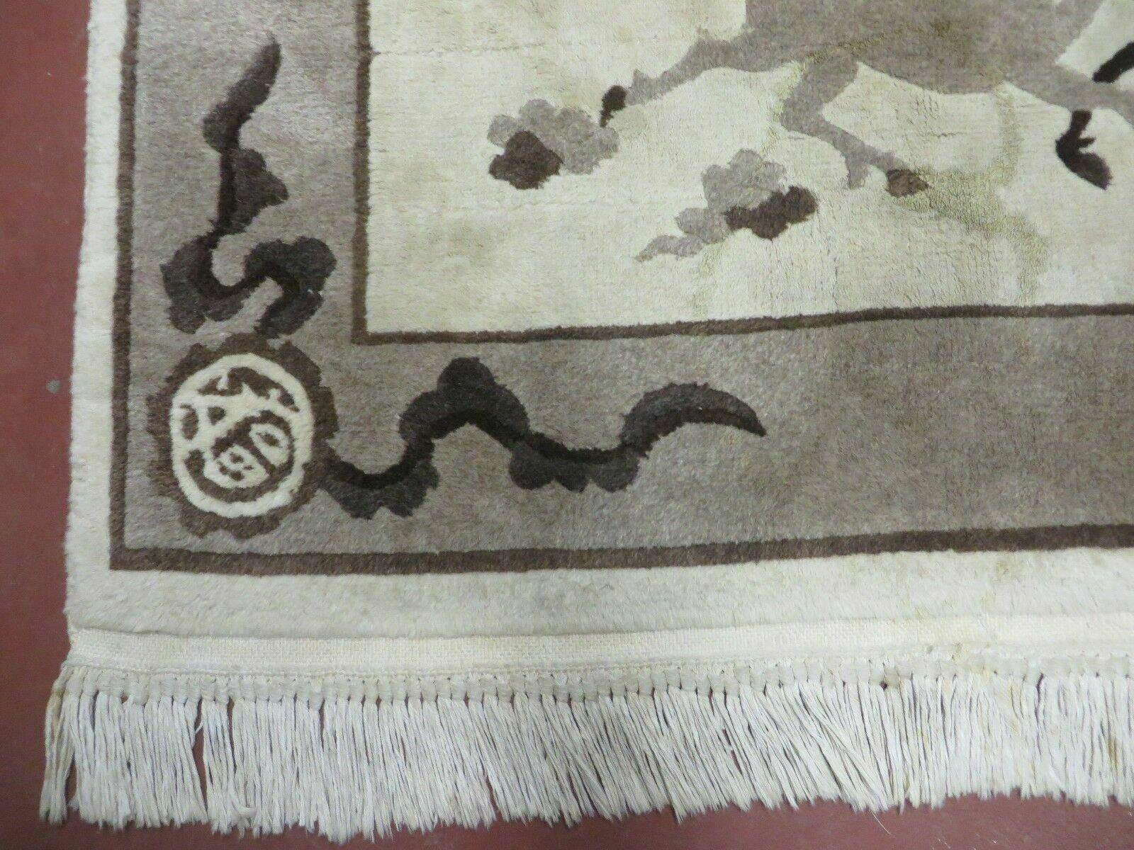 4' X 6' Modern Tibetan Nepal Art Deco Chinese Hand Knotted Wool Rug Horses Nice - Image 8