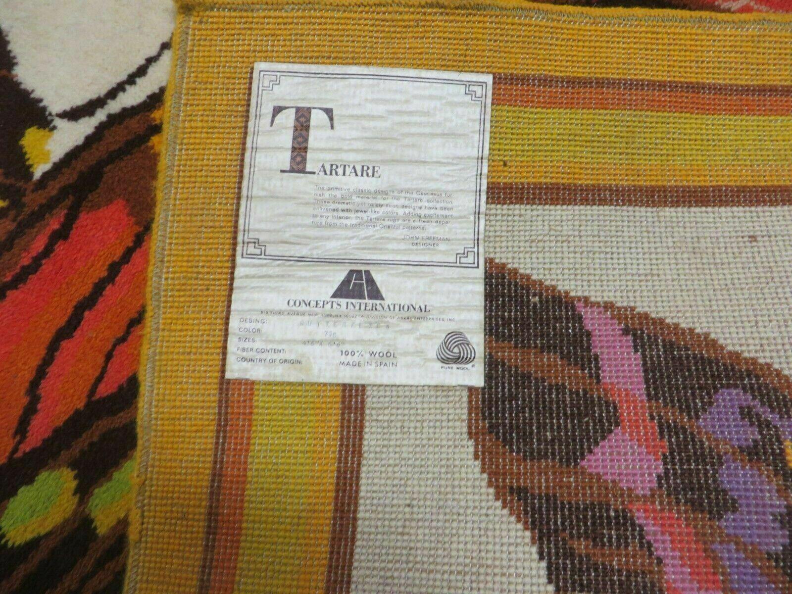 4' X 6' Tartare Modern Hand Knotted Spainsh Wool Rug Butterfly Getting Wings Nice - Image 10