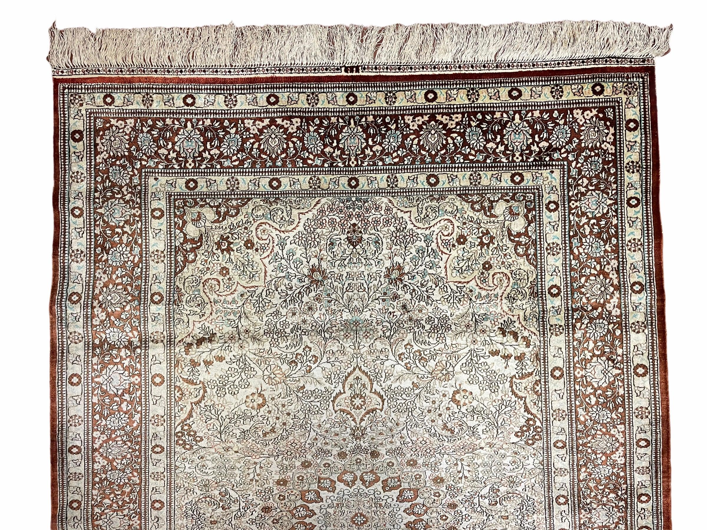 4' X 6' Vintage Fine Handmade Chinese Oriental Silk Rug 400 KPSI Wow - Image 3