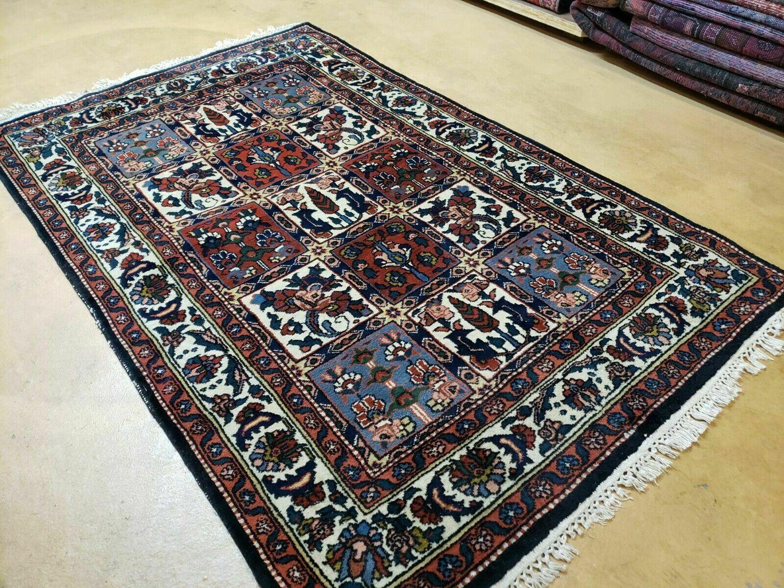 4' X 6' Vintage Handmade Indian Panel Design Wool Rug Veg Dyes - Image 11