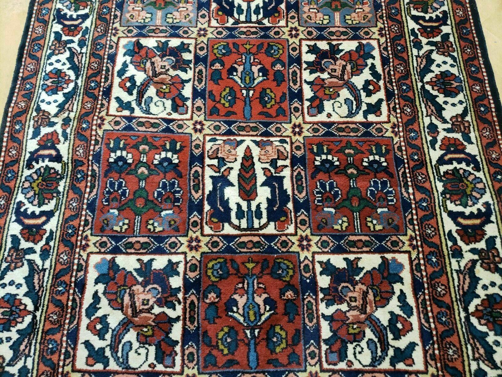 4' X 6' Vintage Handmade Indian Panel Design Wool Rug Veg Dyes - Image 4