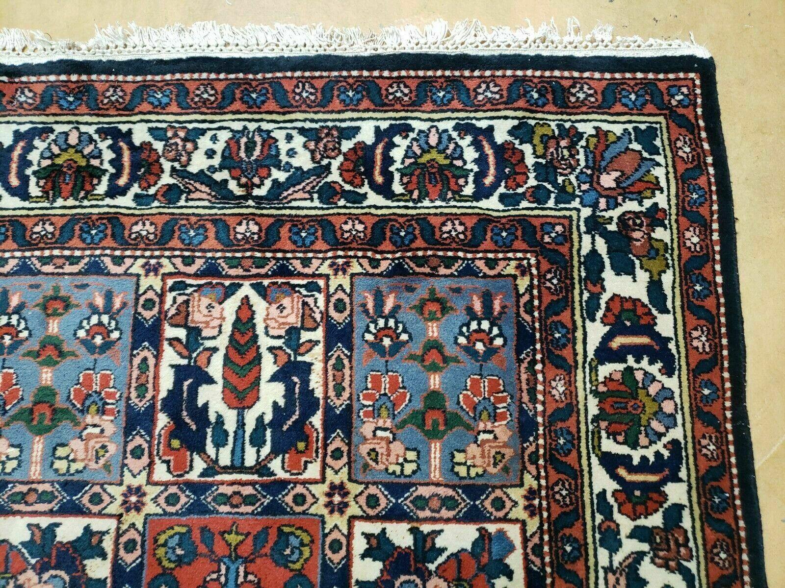 4' X 6' Vintage Handmade Indian Panel Design Wool Rug Veg Dyes - Image 7