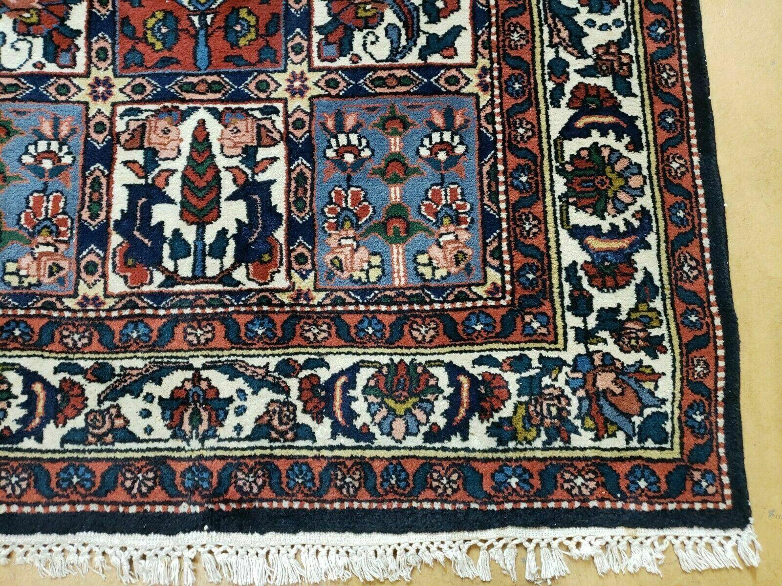 4' X 6' Vintage Handmade Indian Panel Design Wool Rug Veg Dyes - Image 9