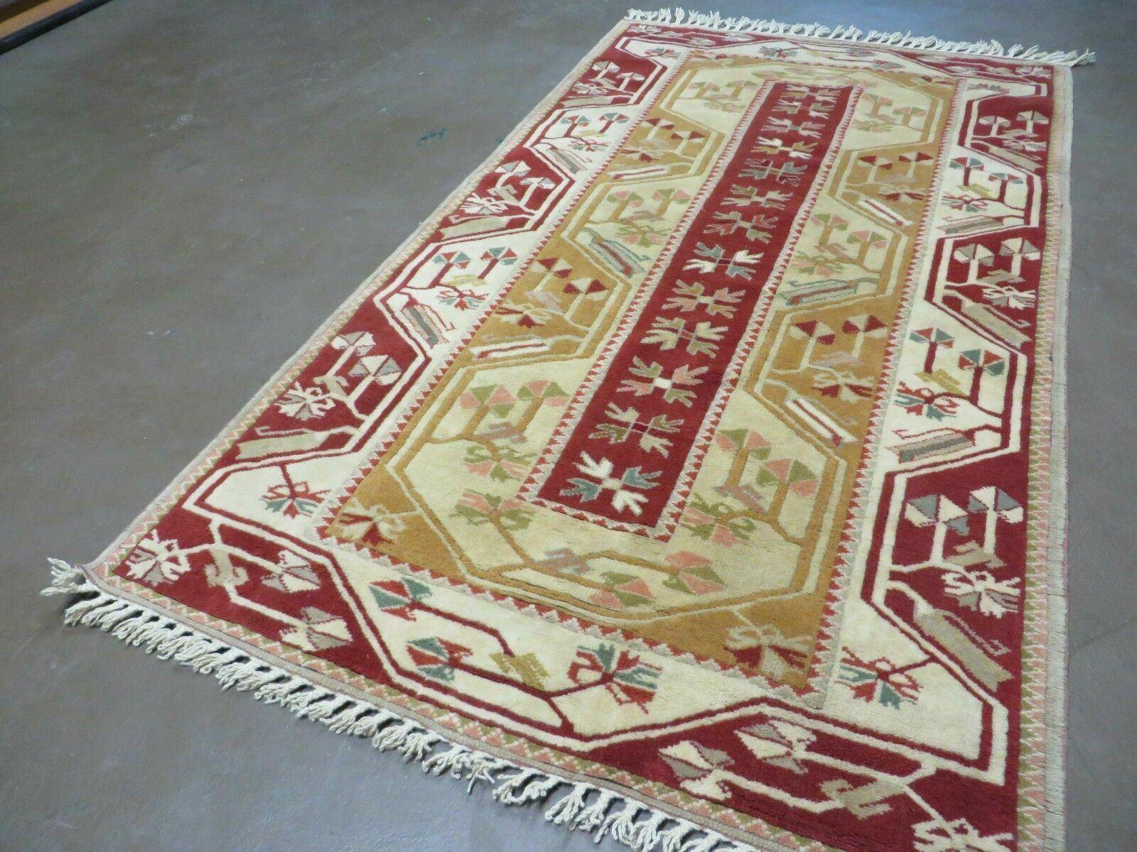 4' X 6' Vintage Handmade Knotted Turkish Kazak Pattern Wool Rug Carpet Nice - Image 2