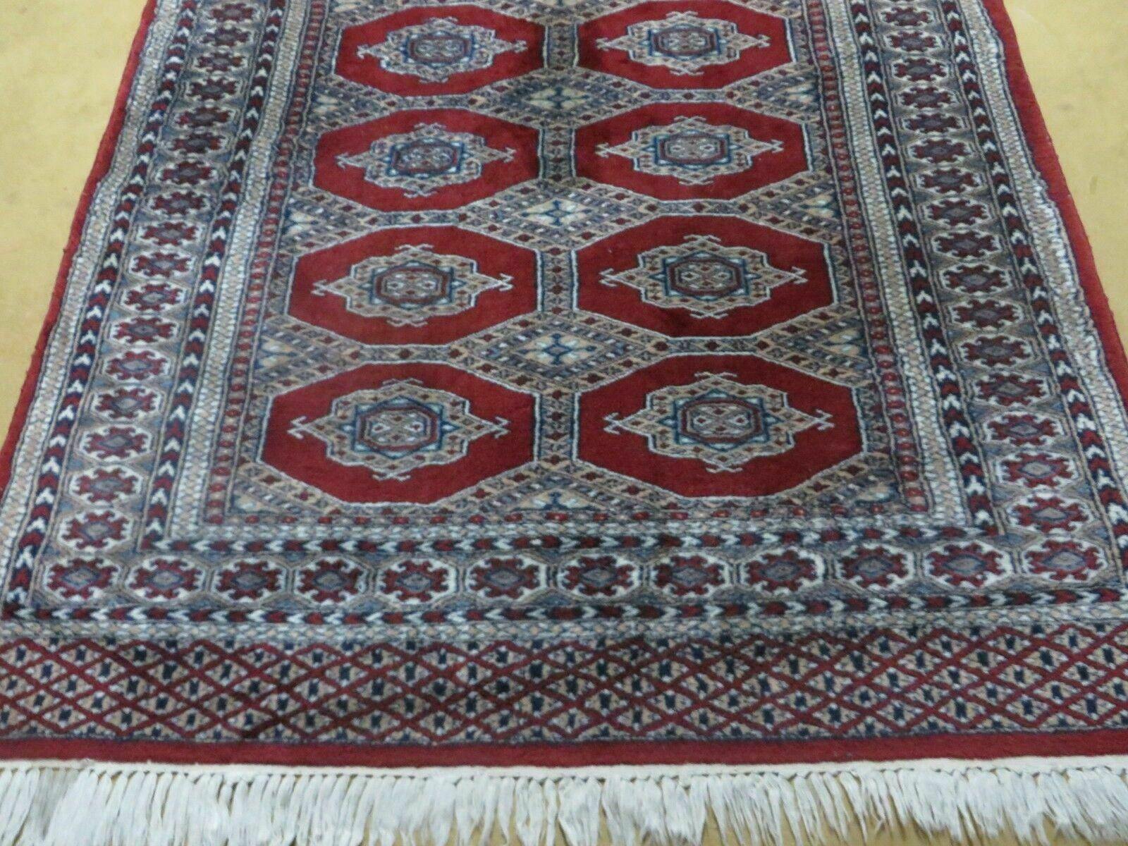 4' X 6' Vintage Handmade Pakistan Turkoman Bokhara Fine Woven Wool Rug Nice - Image 5