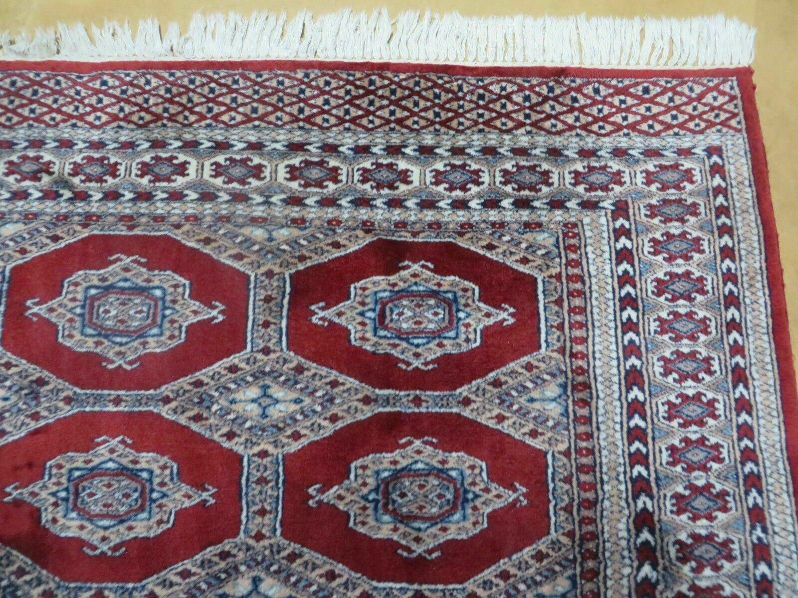 4' X 6' Vintage Handmade Pakistan Turkoman Bokhara Fine Woven Wool Rug Nice - Image 7