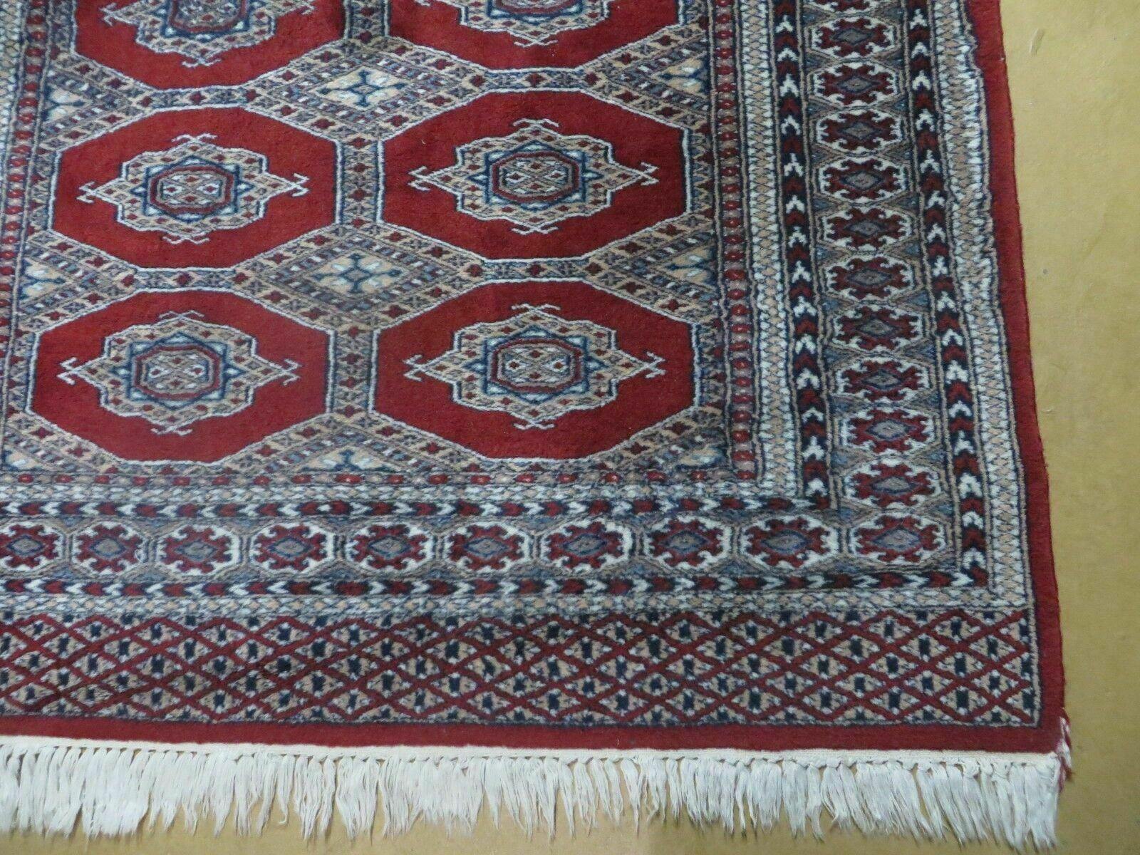 4' X 6' Vintage Handmade Pakistan Turkoman Bokhara Fine Woven Wool Rug Nice - Image 9