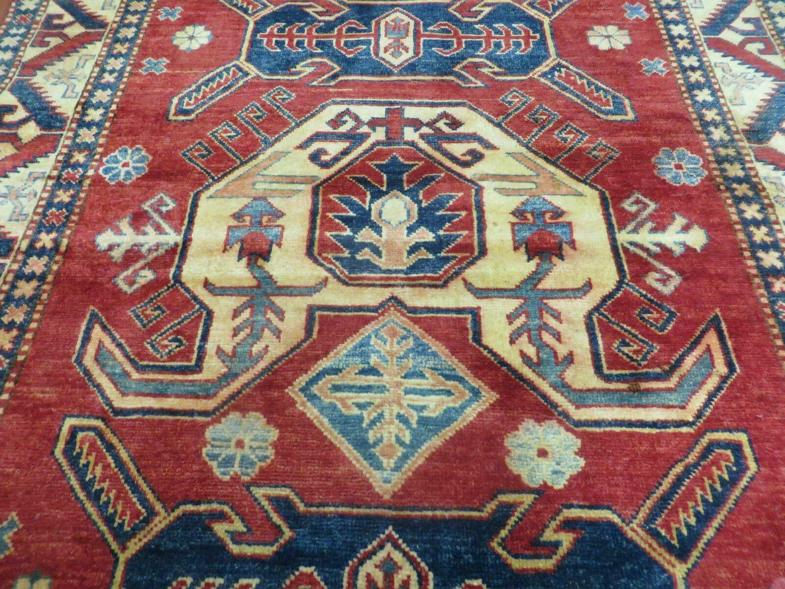 4' X 6' Vintage Handmade Turkish Kazak Pattern Wool Rug Carpet Nice - Image 12