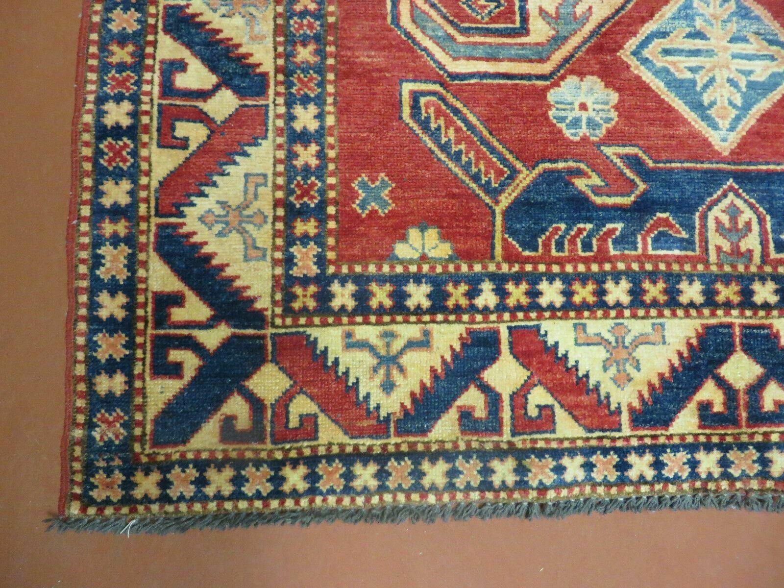 4' X 6' Vintage Handmade Turkish Kazak Pattern Wool Rug Carpet Nice - Image 8