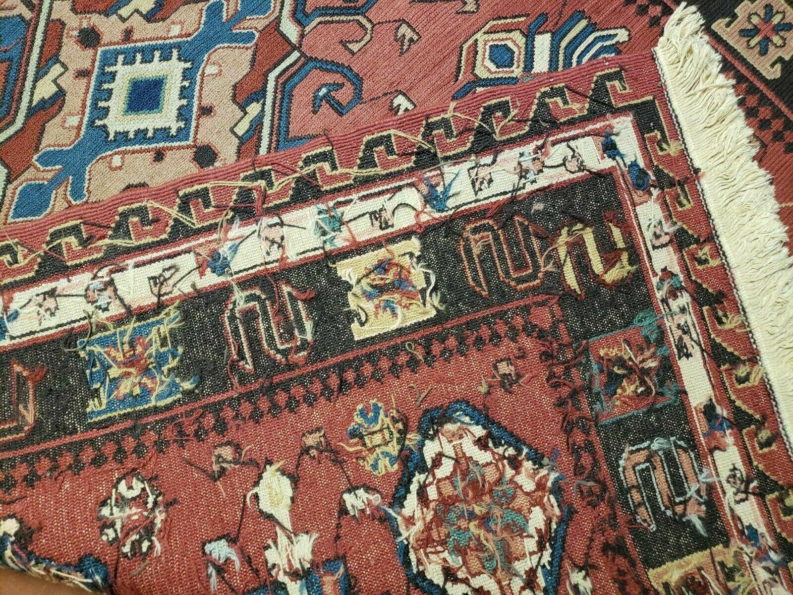 4' X 6' Vintage Russian Kilim Handmade Caucasian Soumak Flat Weave Wool Rug - Image 10