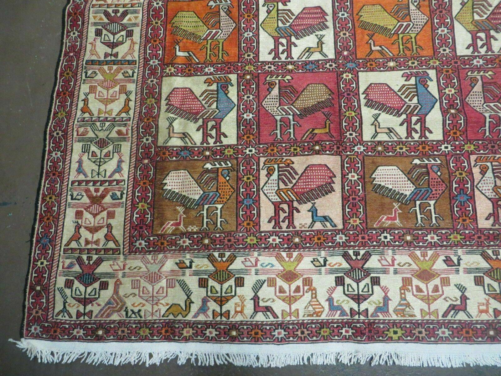 4' X 6' Vintage Russian Kilim Handmade Flat Soumak Weave Silk Wool Rug Organic - Image 8