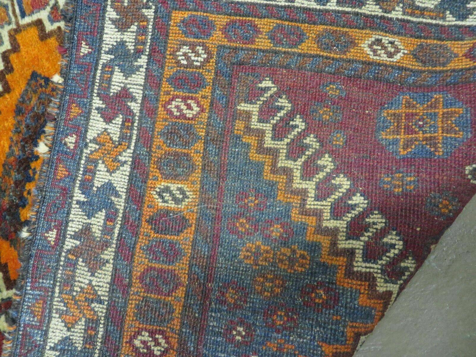 4' X 7' Antique Handmade Tribal Turkish Wool Rug Nice - Image 10