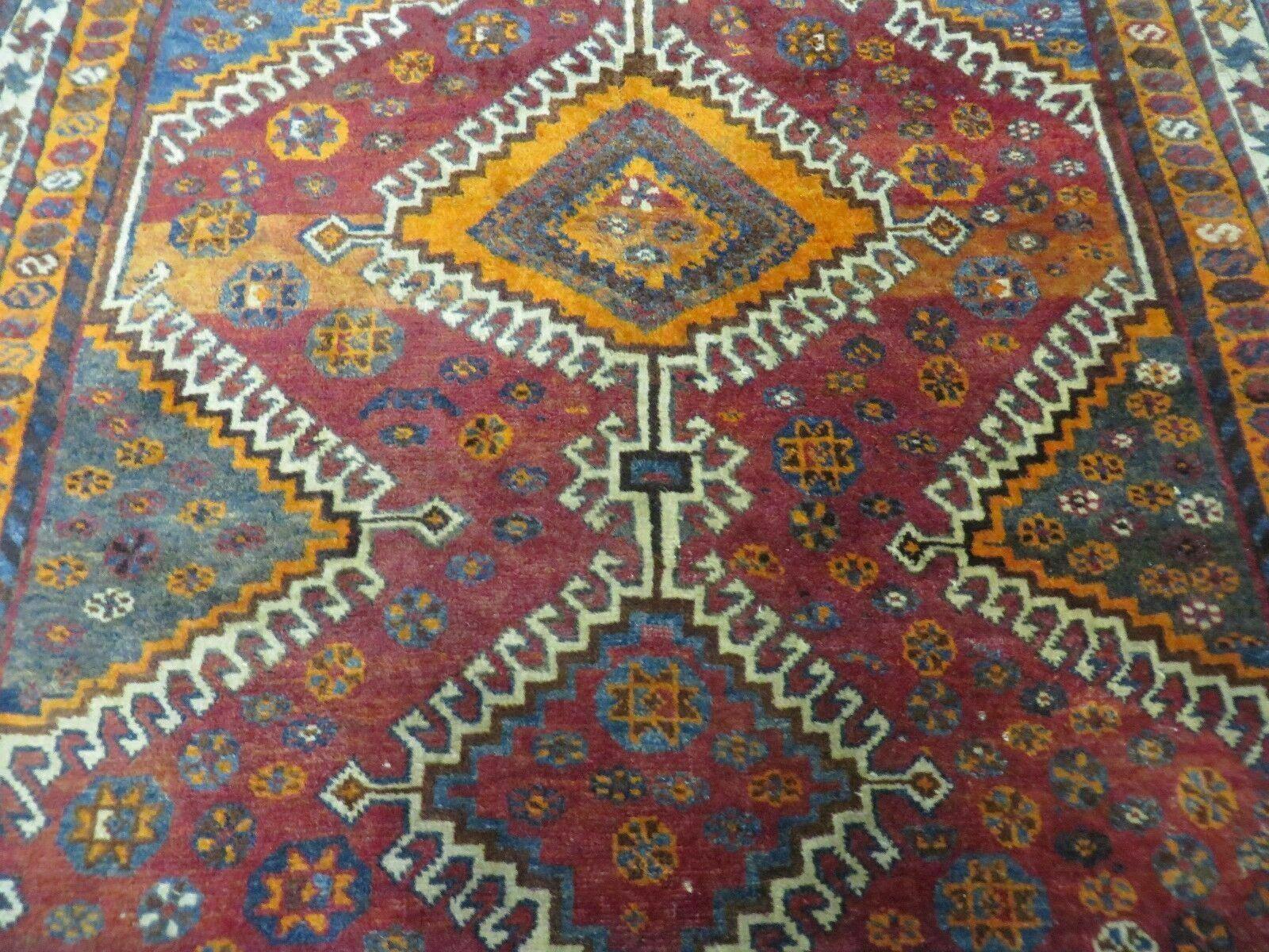 4' X 7' Antique Handmade Tribal Turkish Wool Rug Nice - Image 11