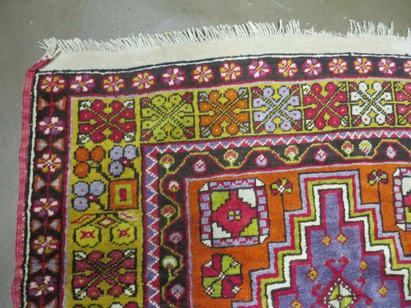 4' X 7' Antique Handmade Turkish Oushak Wool Rug Carpet Red Nice - Image 6