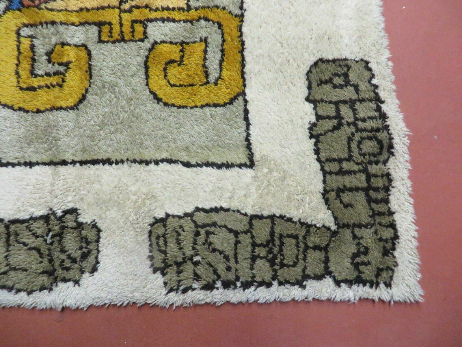 4' X 7' Vintage Handmade Knotted Tribal Nomadic Shag Wool Rug Carpet Prince - Image 9