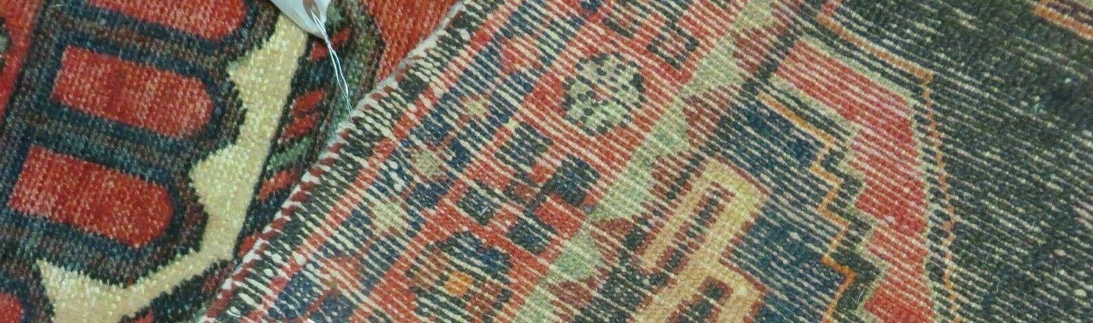 4' X 8' Antique Handmade India Geometric Oriental Tribal Wool Rug Red # 603 - Image 10