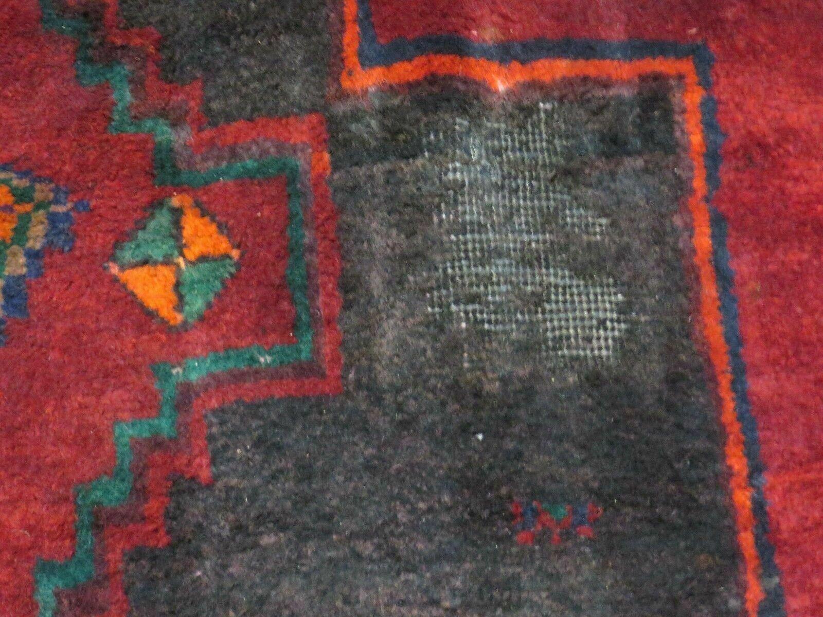 4' X 8' Antique Handmade India Geometric Oriental Wool Rug Veg Dyes Nice - Image 5