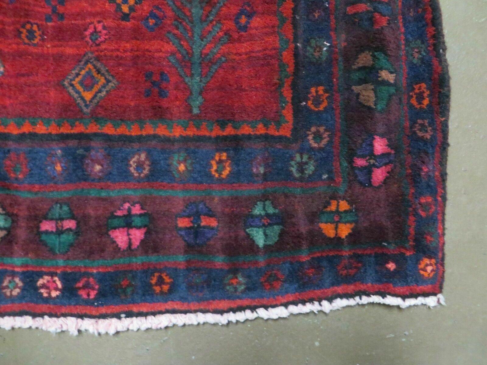 4' X 8' Antique Handmade India Geometric Oriental Wool Rug Veg Dyes Nice - Image 7