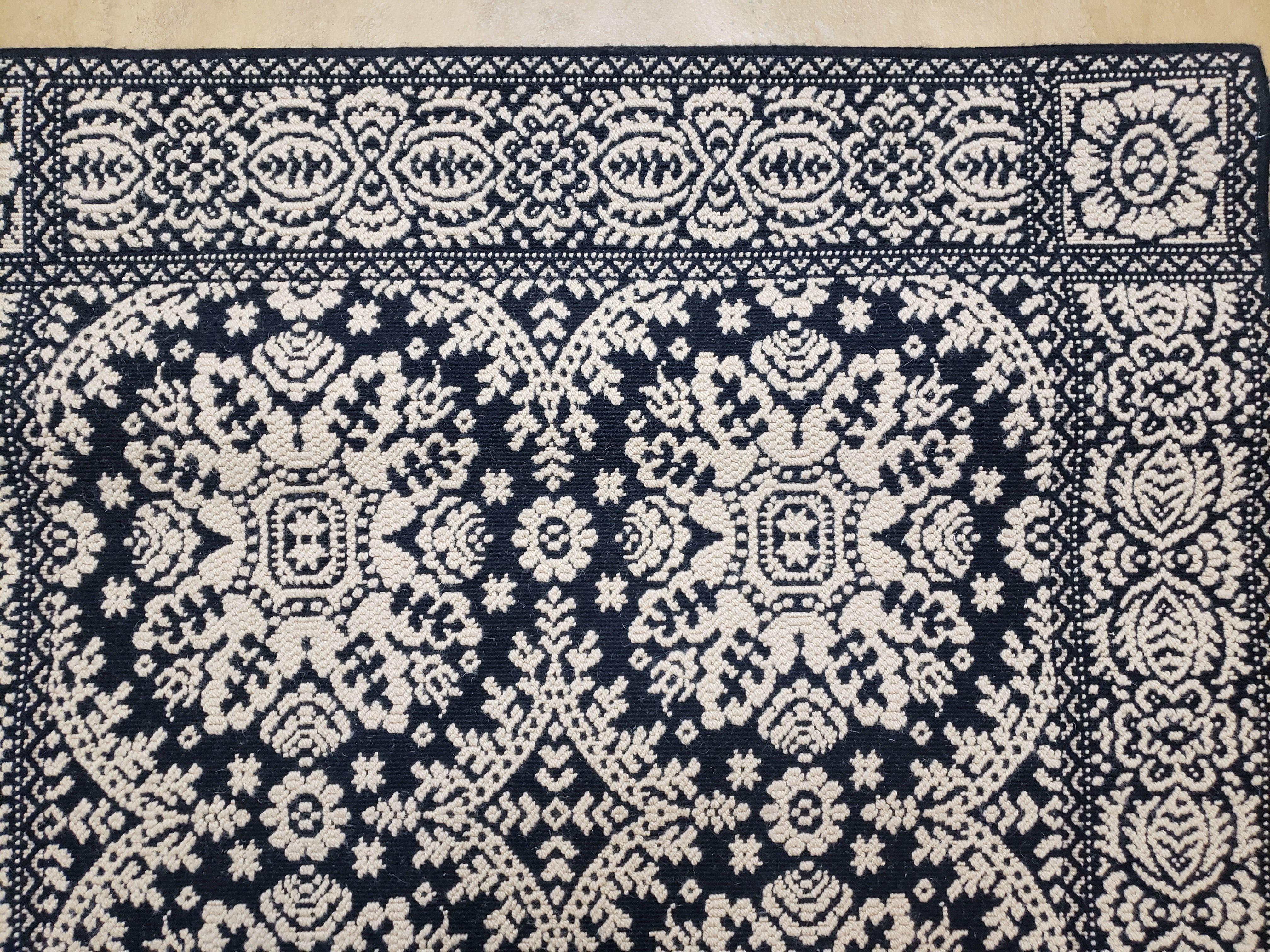 4x6 Power-Loomed Rug Dark Navy Blue & Ivory Oriental Carpet Nice - Image 6