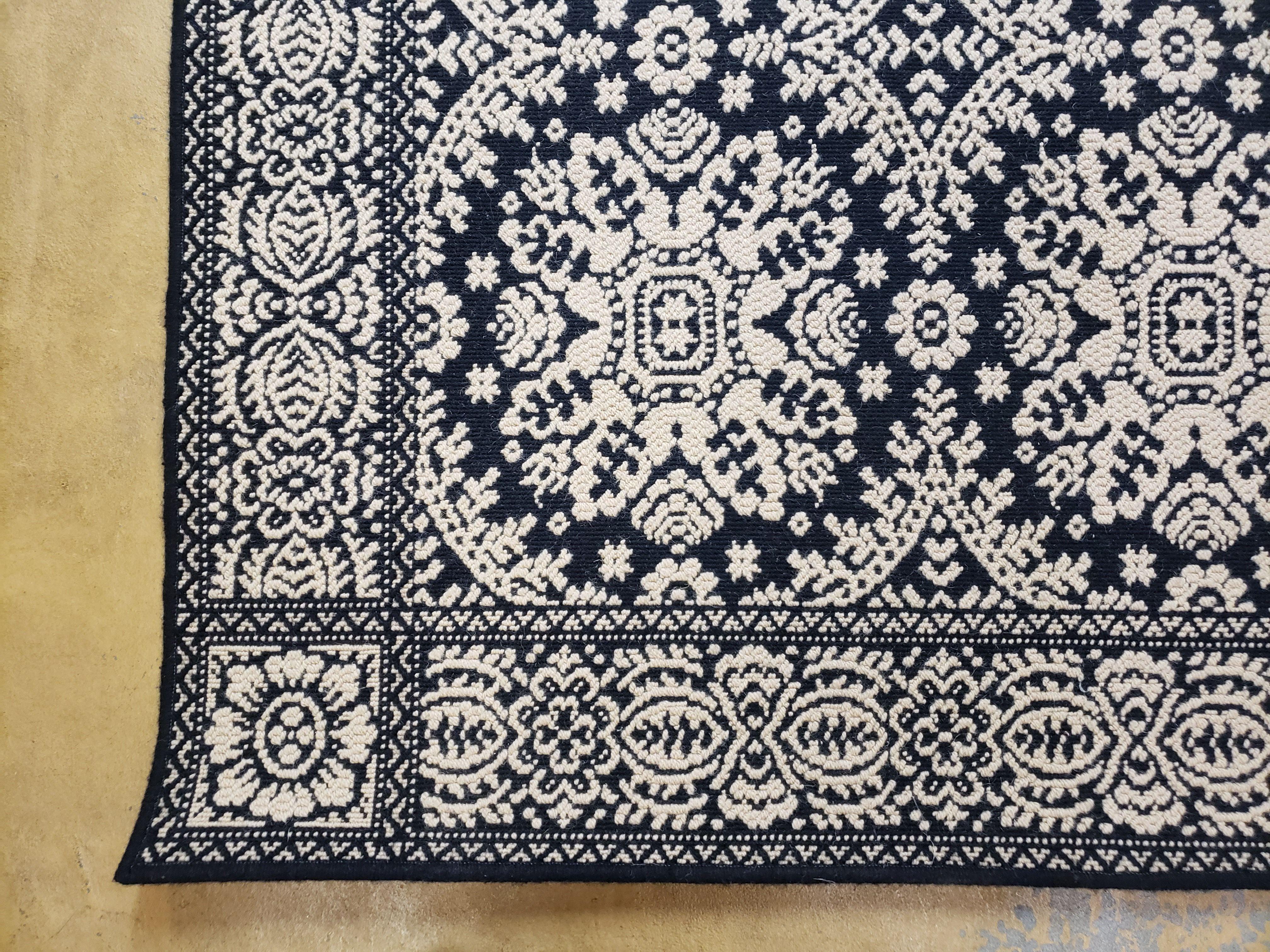 4x6 Power-Loomed Rug Dark Navy Blue & Ivory Oriental Carpet Nice - Image 7