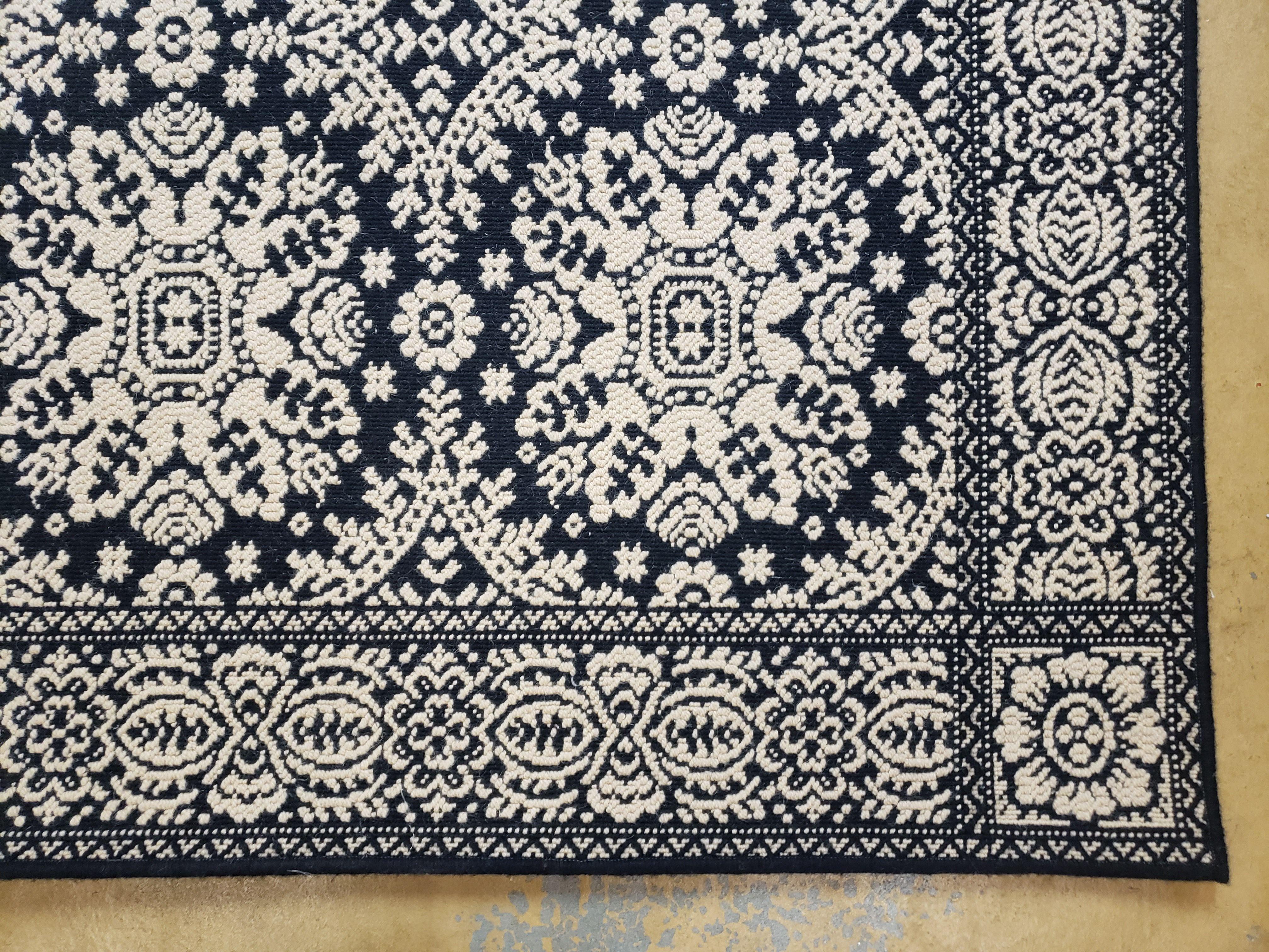 4x6 Power-Loomed Rug Dark Navy Blue & Ivory Oriental Carpet Nice - Image 8