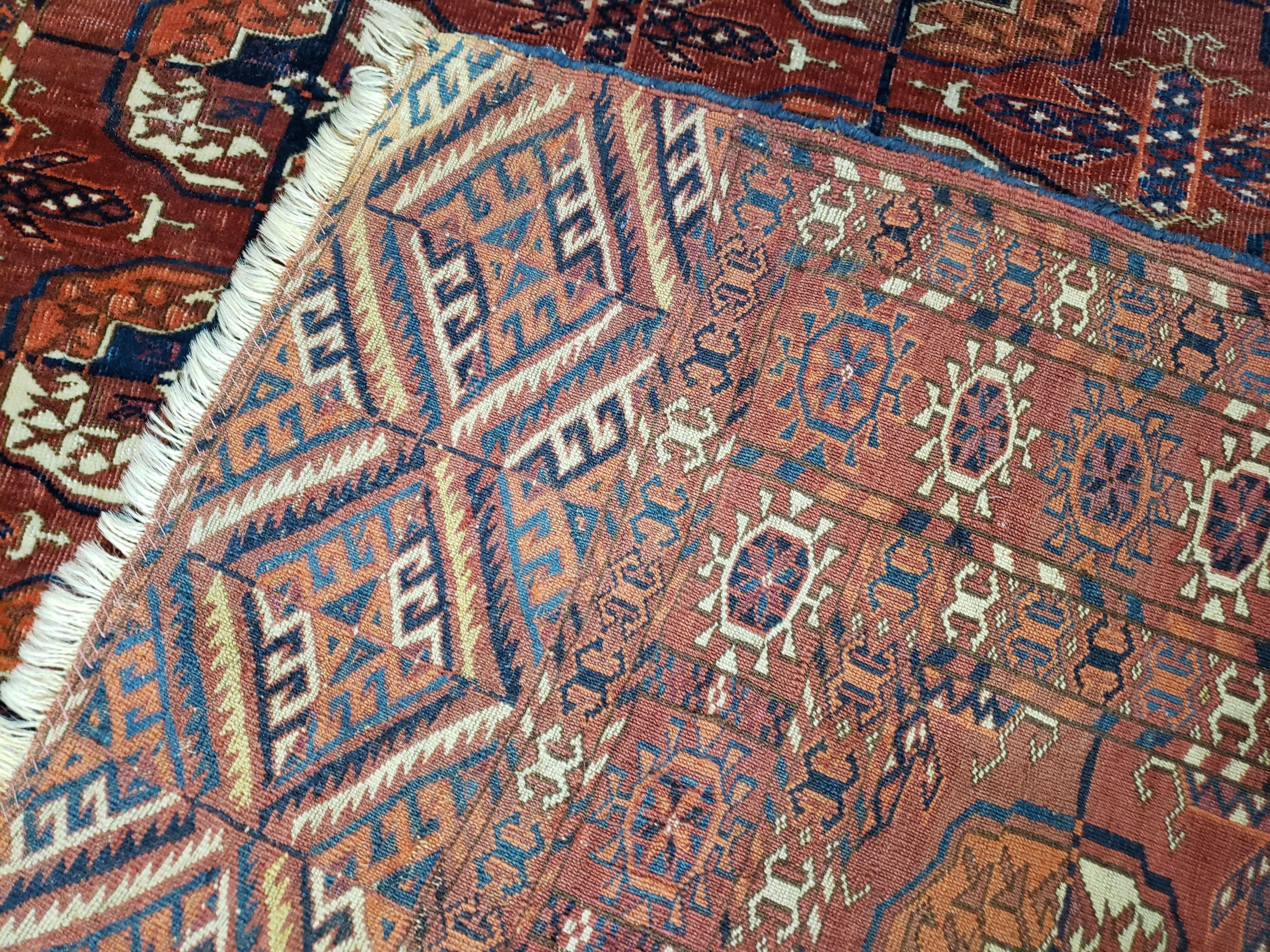 4x7 Antique Yamud Rug Russian Rug Turkoman Rug Fine Weave Rug - Image 12