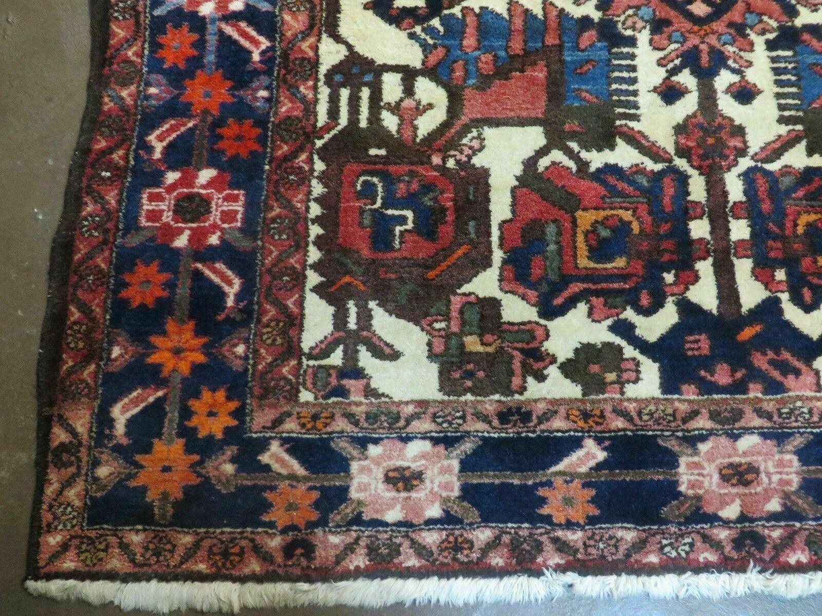5.5' X 10.5' Antique Handmade Indian Floral Oriental Wool Rug Tribal Veg Dye Nice - Image 8