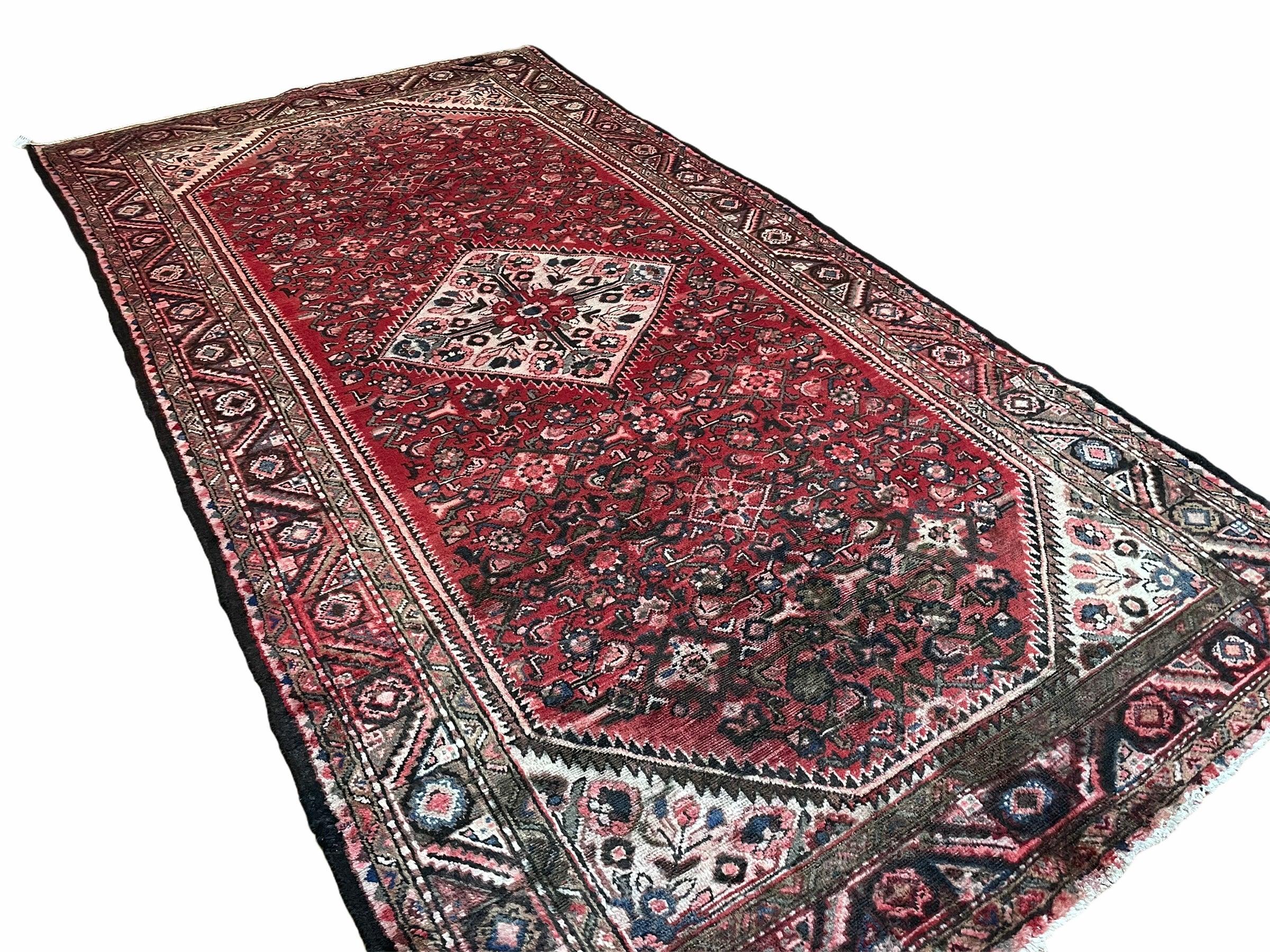 5.5 X 10 Antique Handmade Wool Tribal Gallery Rug All Over Red Runner Corridor - Image 2