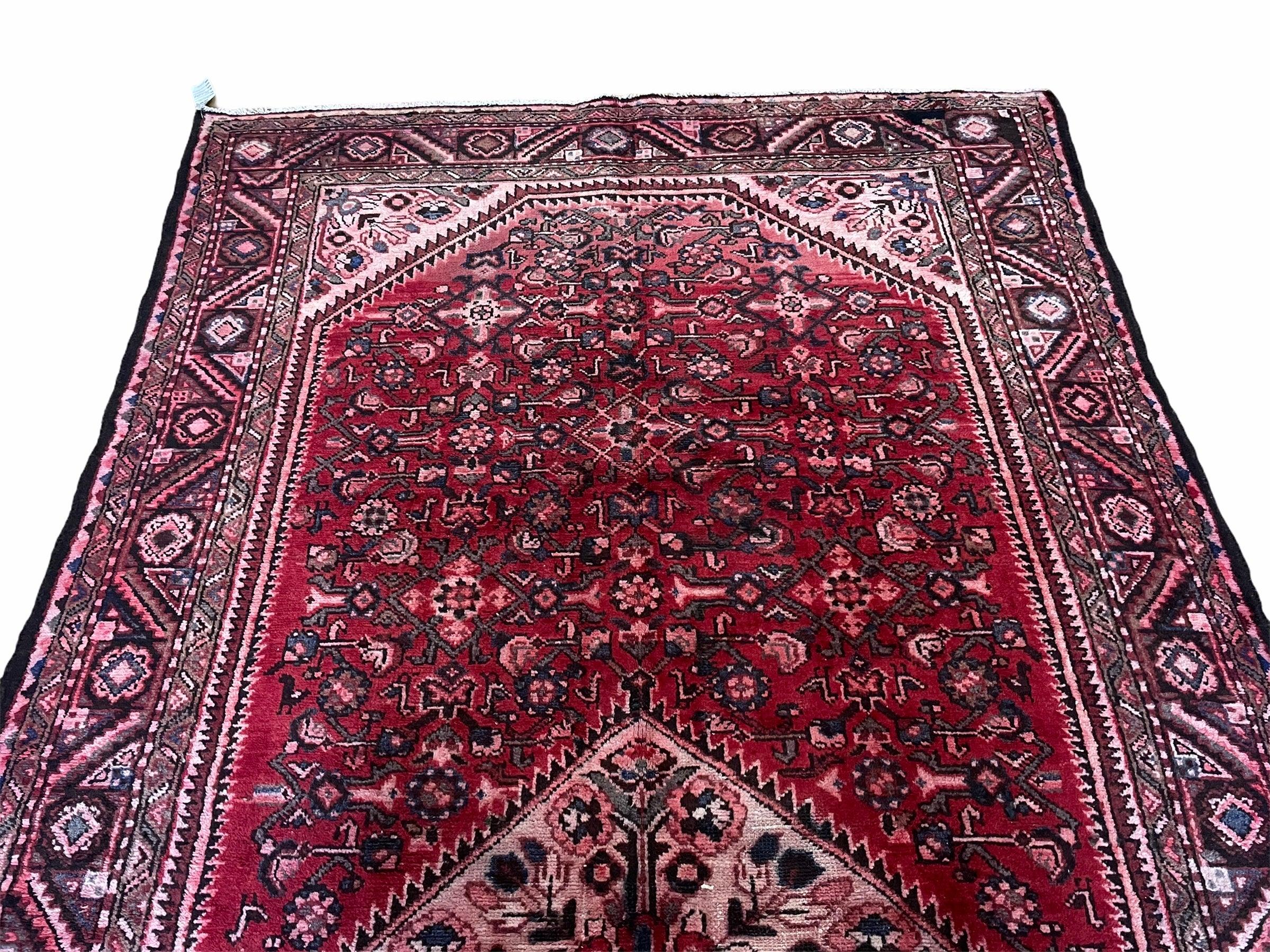 5.5 X 10 Antique Handmade Wool Tribal Gallery Rug All Over Red Runner Corridor - Image 3
