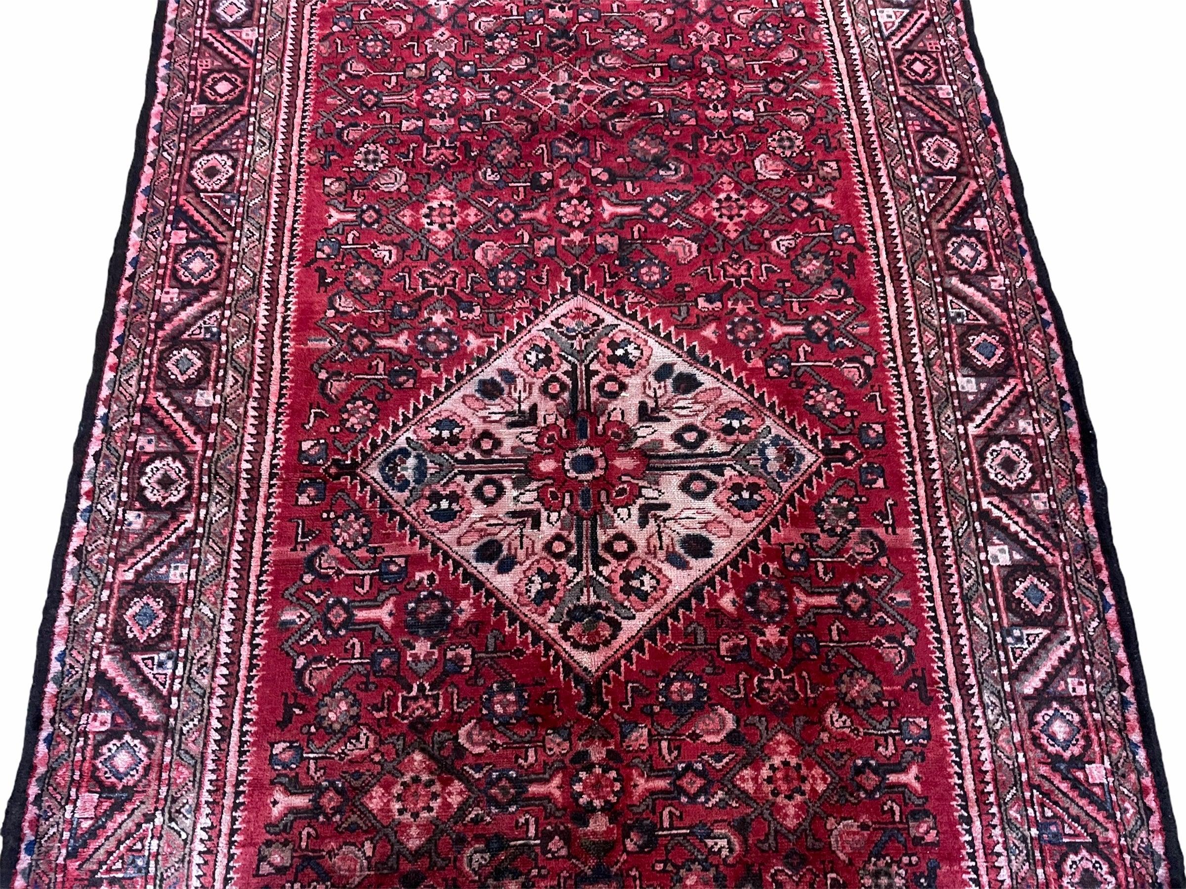 5.5 X 10 Antique Handmade Wool Tribal Gallery Rug All Over Red Runner Corridor - Image 4