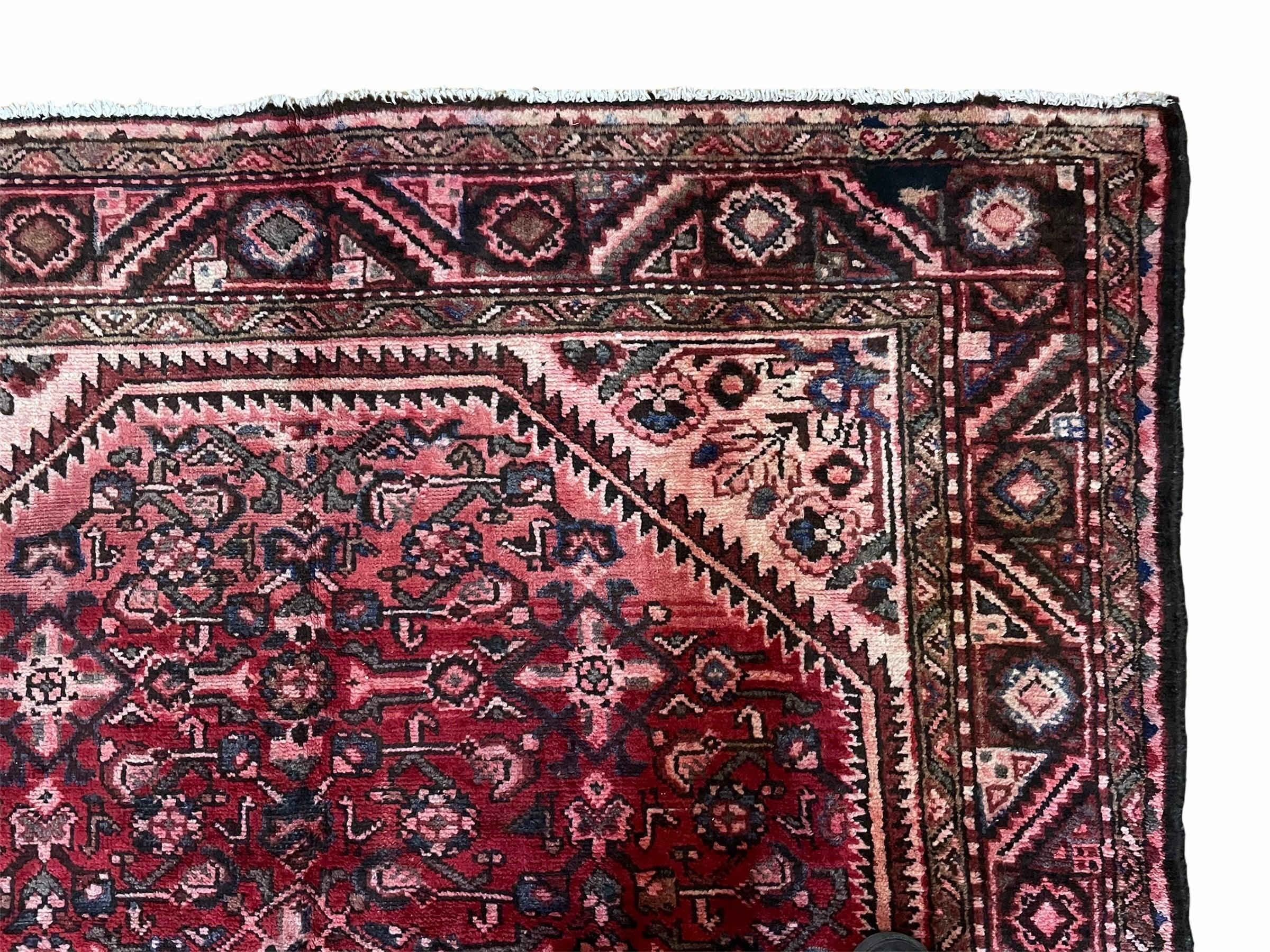 5.5 X 10 Antique Handmade Wool Tribal Gallery Rug All Over Red Runner Corridor - Image 7