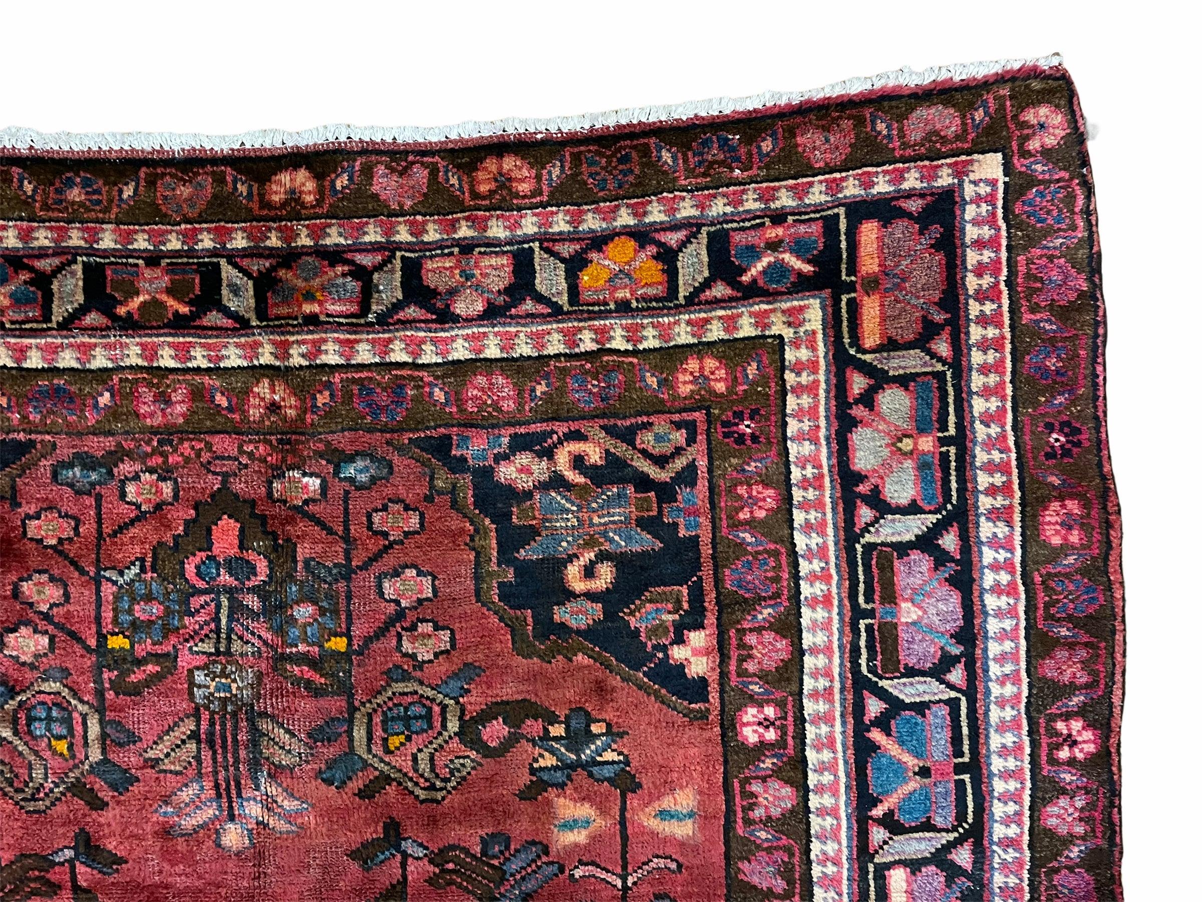 5.5 X 10 Handmade Wool Tribal Gallery Rug Wide Runner Corridor Rug Floral Red - Image 6
