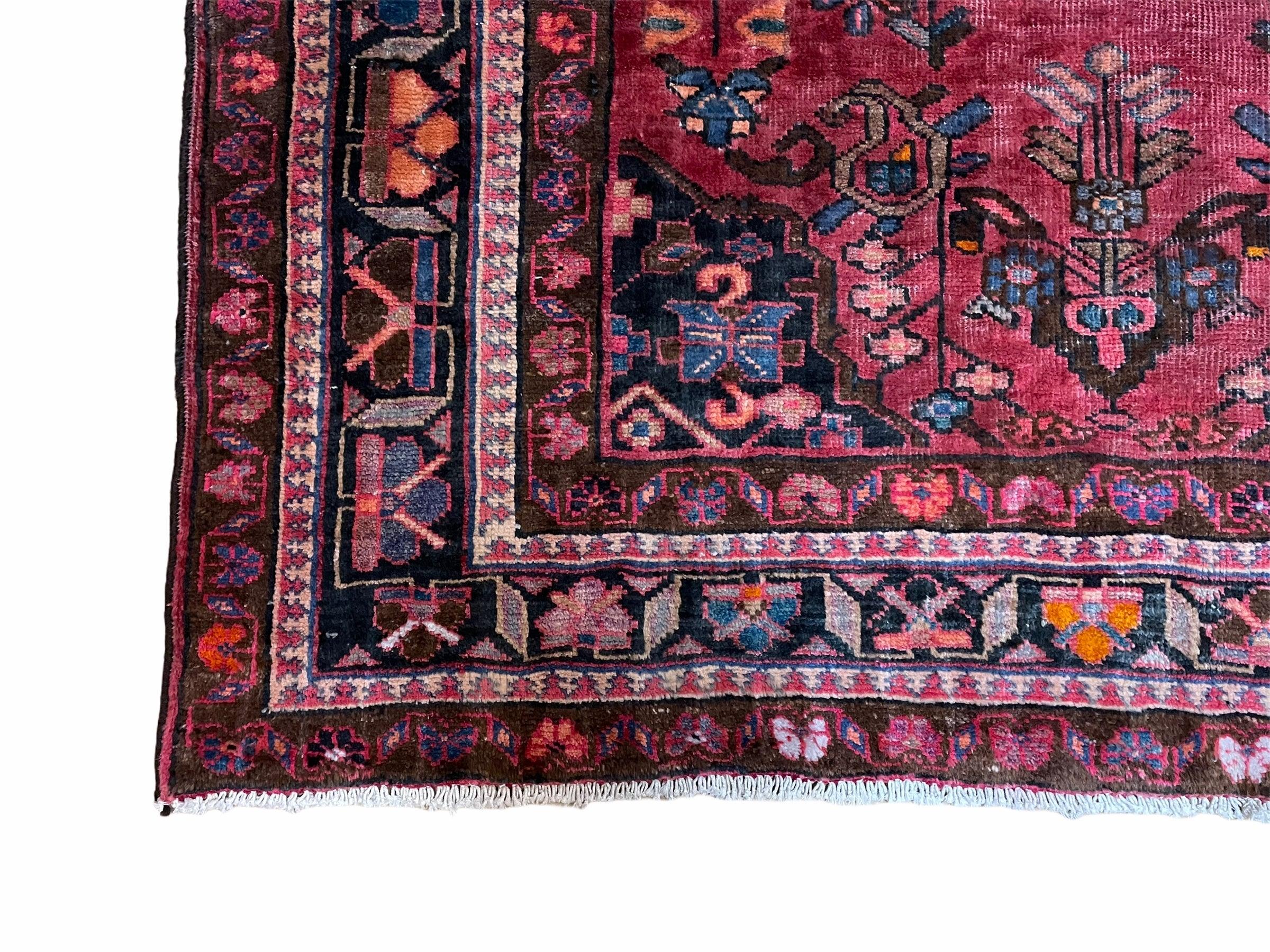 5.5 X 10 Handmade Wool Tribal Gallery Rug Wide Runner Corridor Rug Floral Red - Image 7