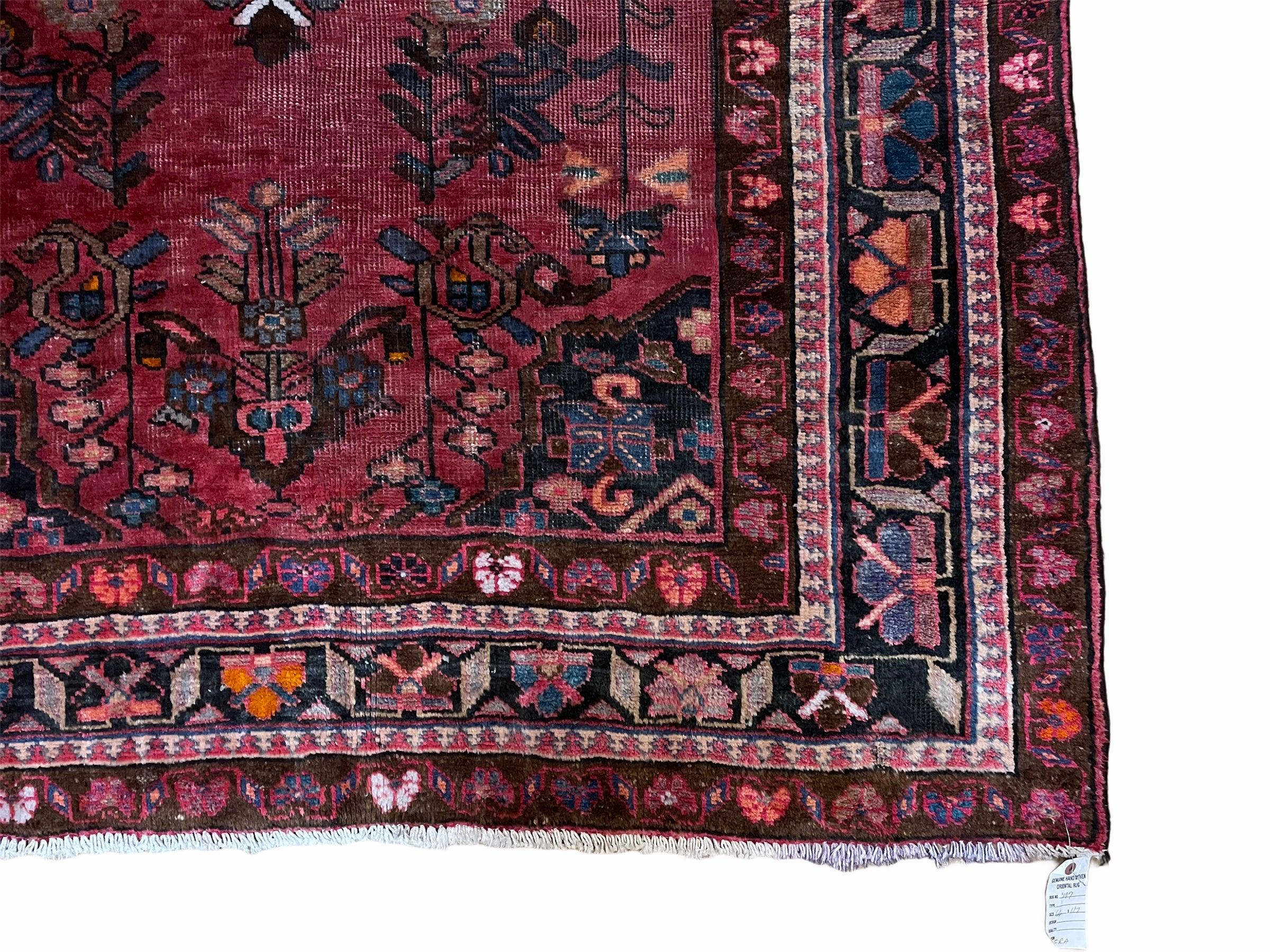 5.5 X 10 Handmade Wool Tribal Gallery Rug Wide Runner Corridor Rug Floral Red - Image 8