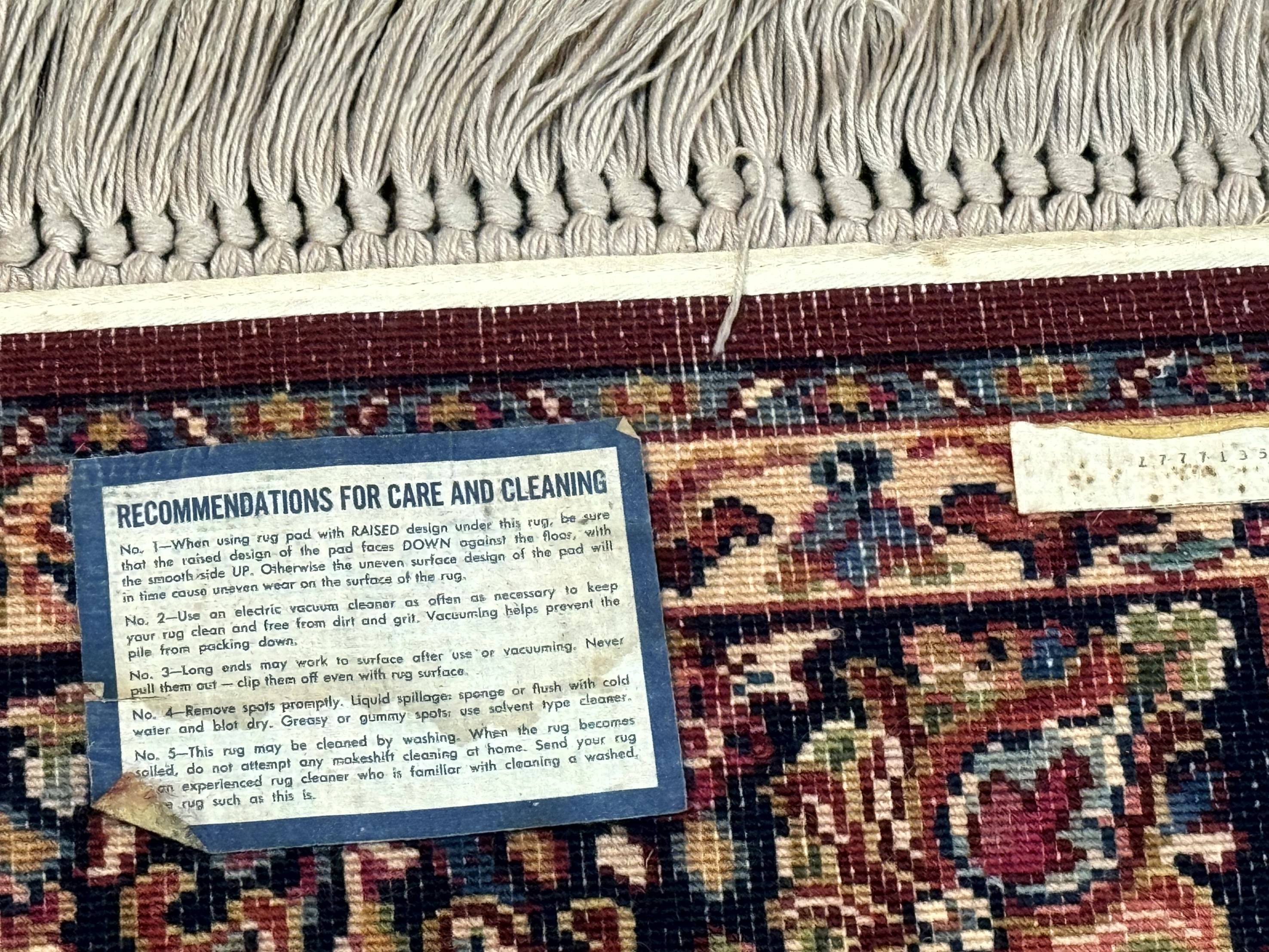 5.9 x 9 Karastan Rug Red Sarouk Rug #785, 100% Wile Pile Carpet, Original 700 Series, Vintage - Image 10