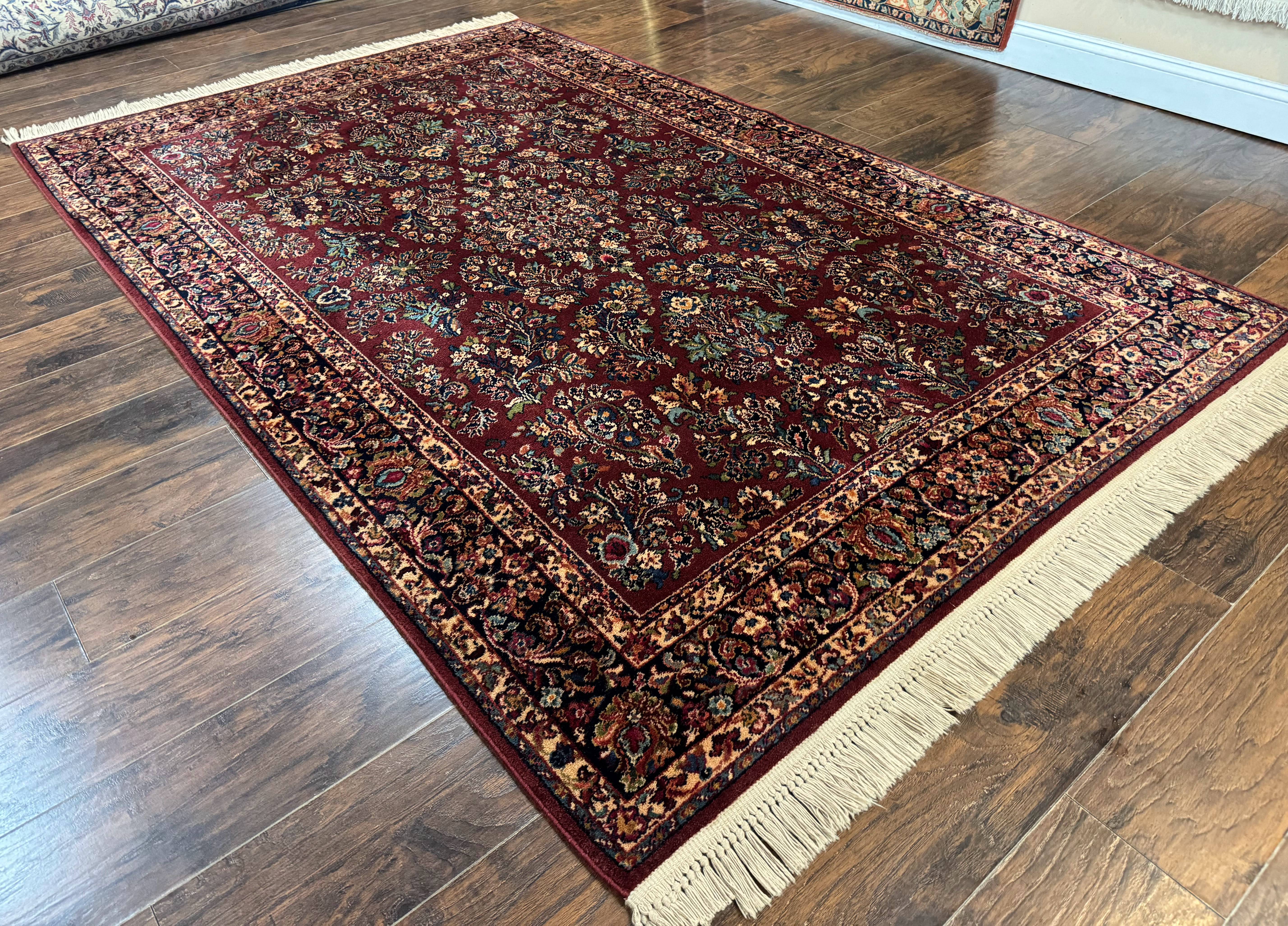 5.9 x 9 Karastan Rug Red Sarouk Rug #785, 100% Wile Pile Carpet, Original 700 Series, Vintage - Image 12