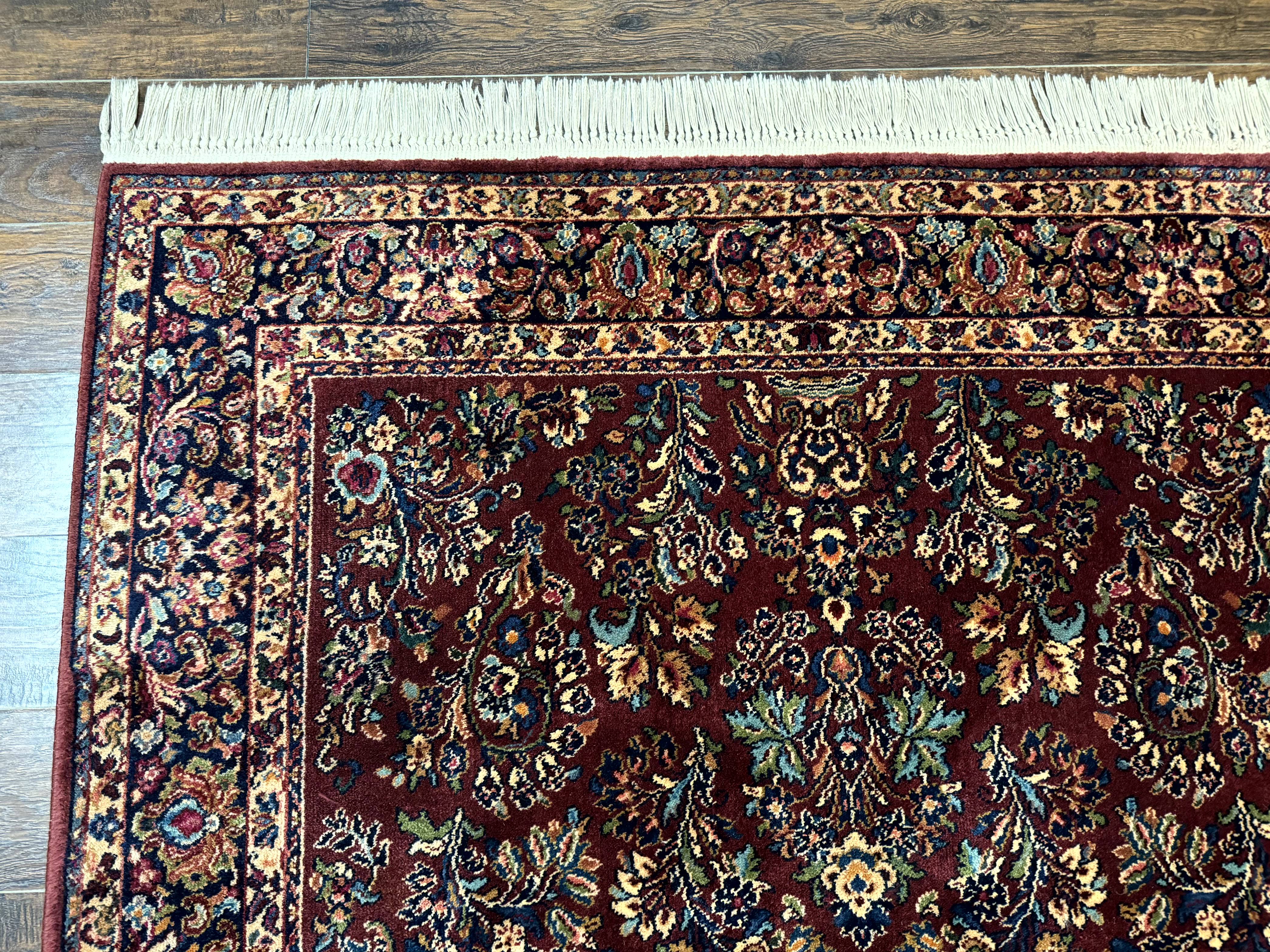 5.9 x 9 Karastan Rug Red Sarouk Rug #785, 100% Wile Pile Carpet, Original 700 Series, Vintage - Image 6