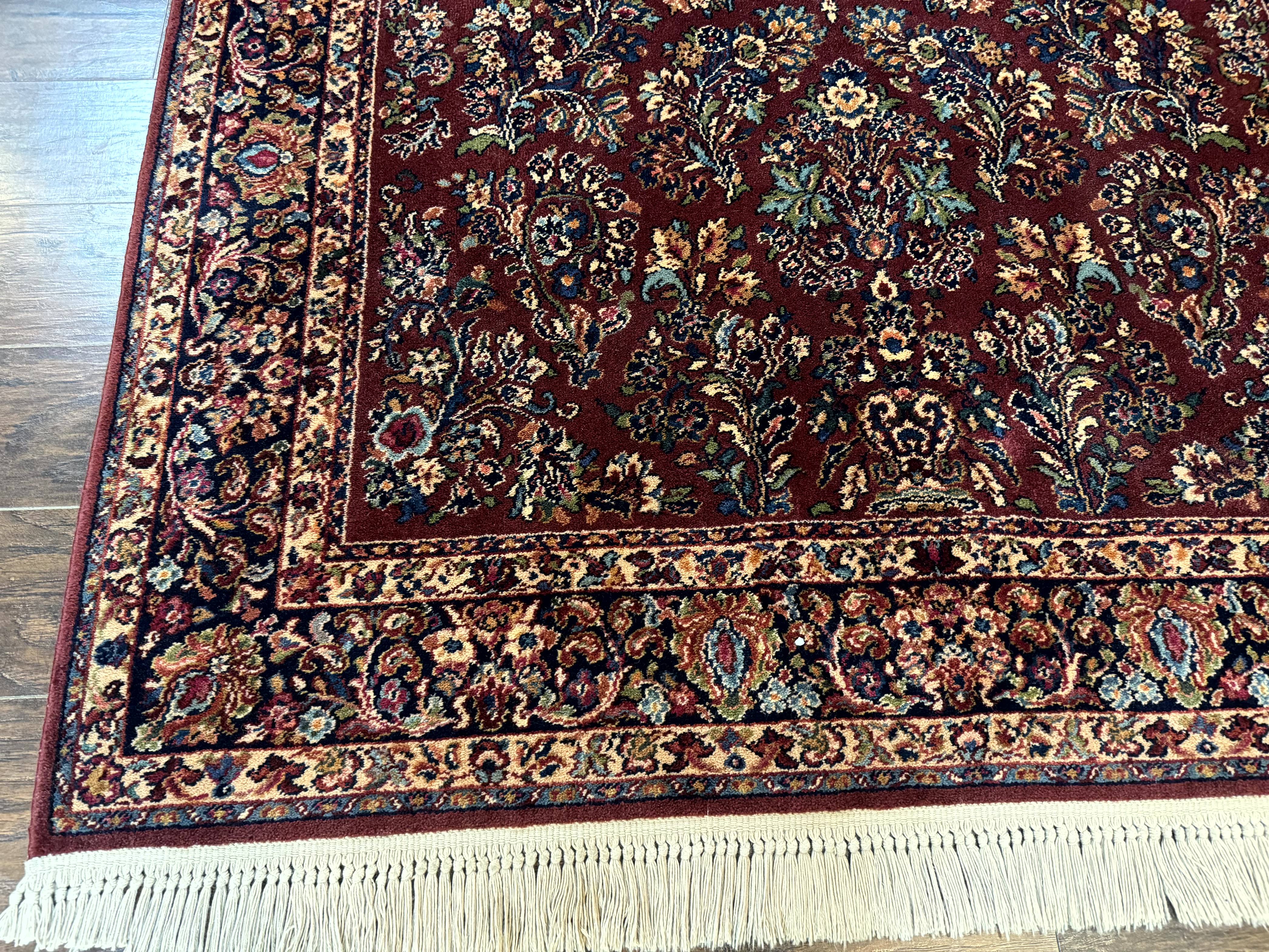 5.9 x 9 Karastan Rug Red Sarouk Rug #785, 100% Wile Pile Carpet, Original 700 Series, Vintage - Image 8