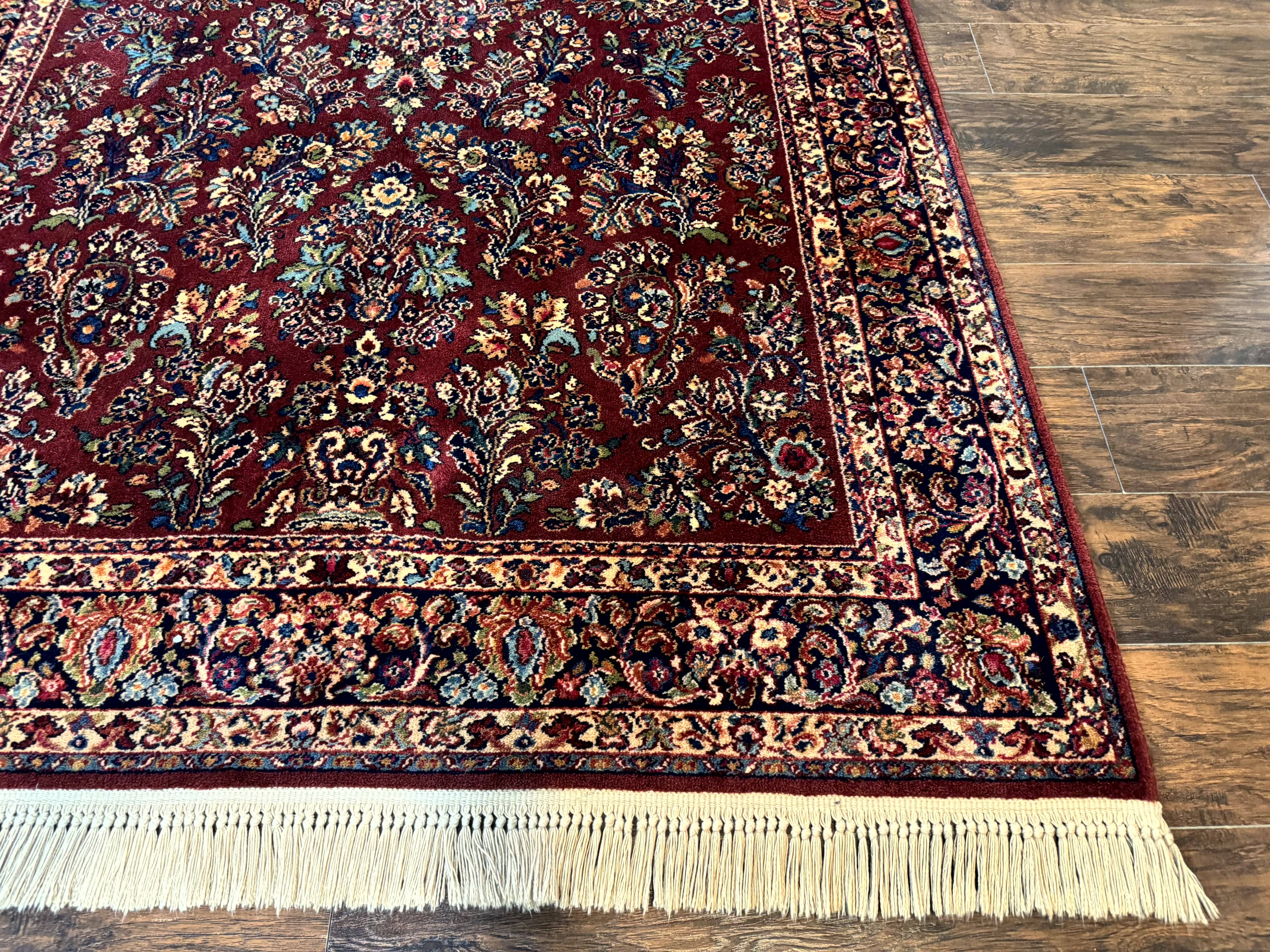 5.9 x 9 Karastan Rug Red Sarouk Rug #785, 100% Wile Pile Carpet, Original 700 Series, Vintage - Image 9