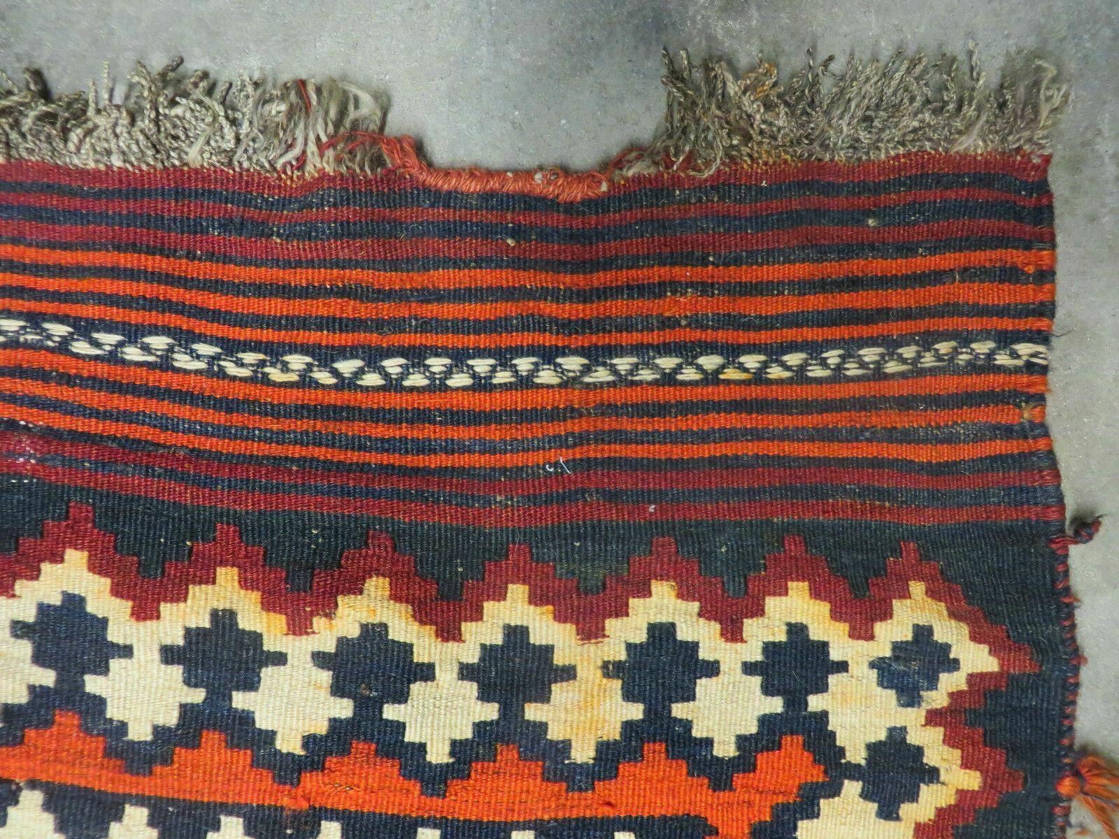 5' X 10' Antique Turkish Kilim Handmade Flat Weave Wool Rug Red Colorful Veg Dye Bohemian Boho Chic Tribal Style And Design - Image 6