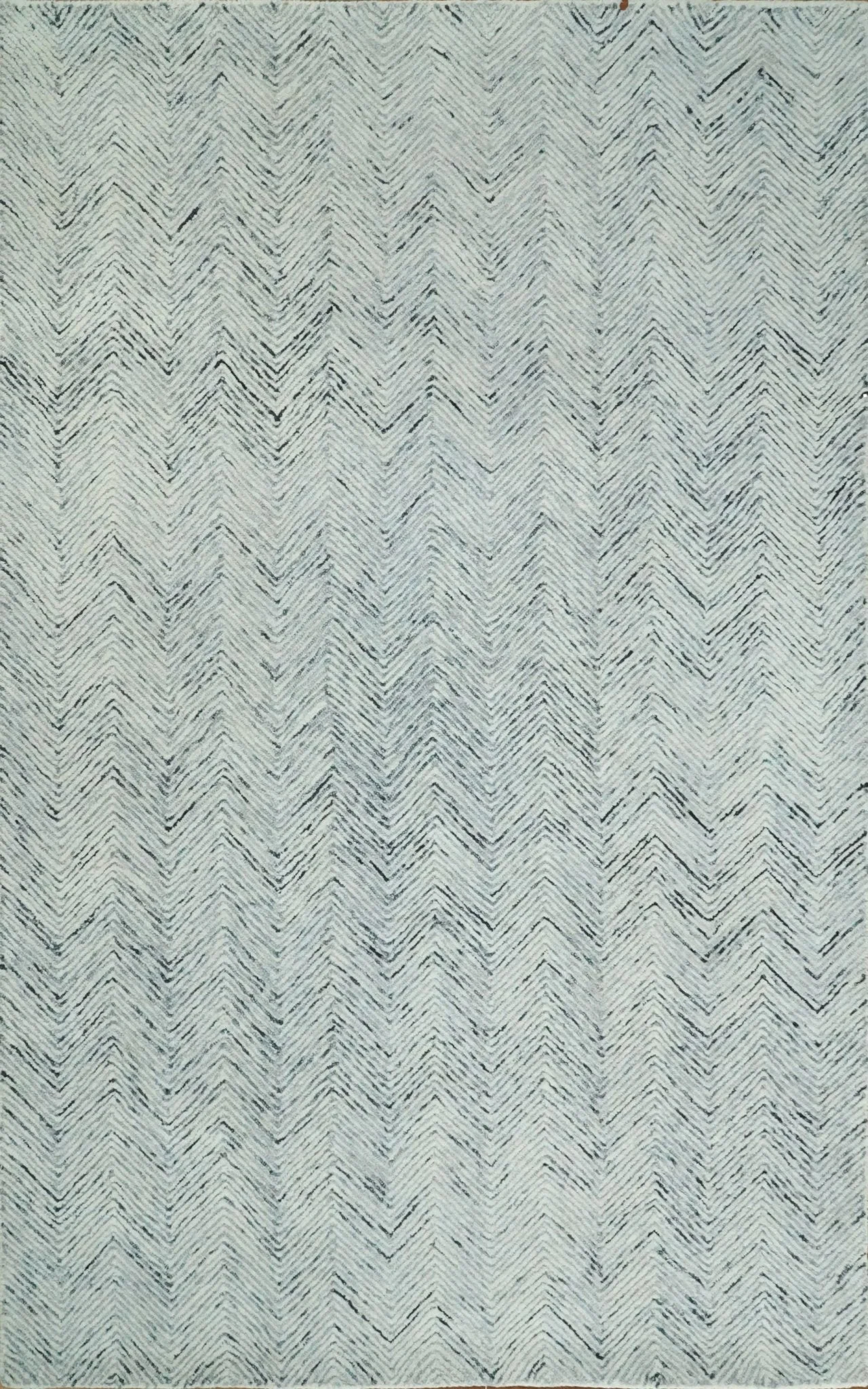 Modern Style Hand Tufted Blue and Ivory Area Rug - Image 5