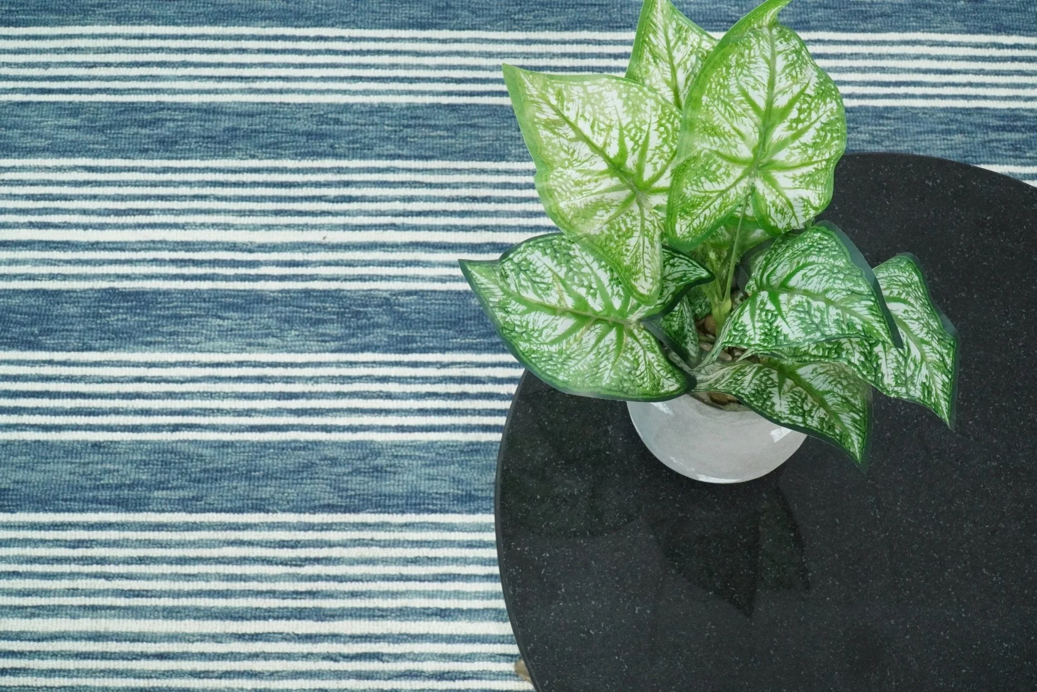Blue Modern Stripes Pattern Hand Tufted Wool Area Rug - Image 7
