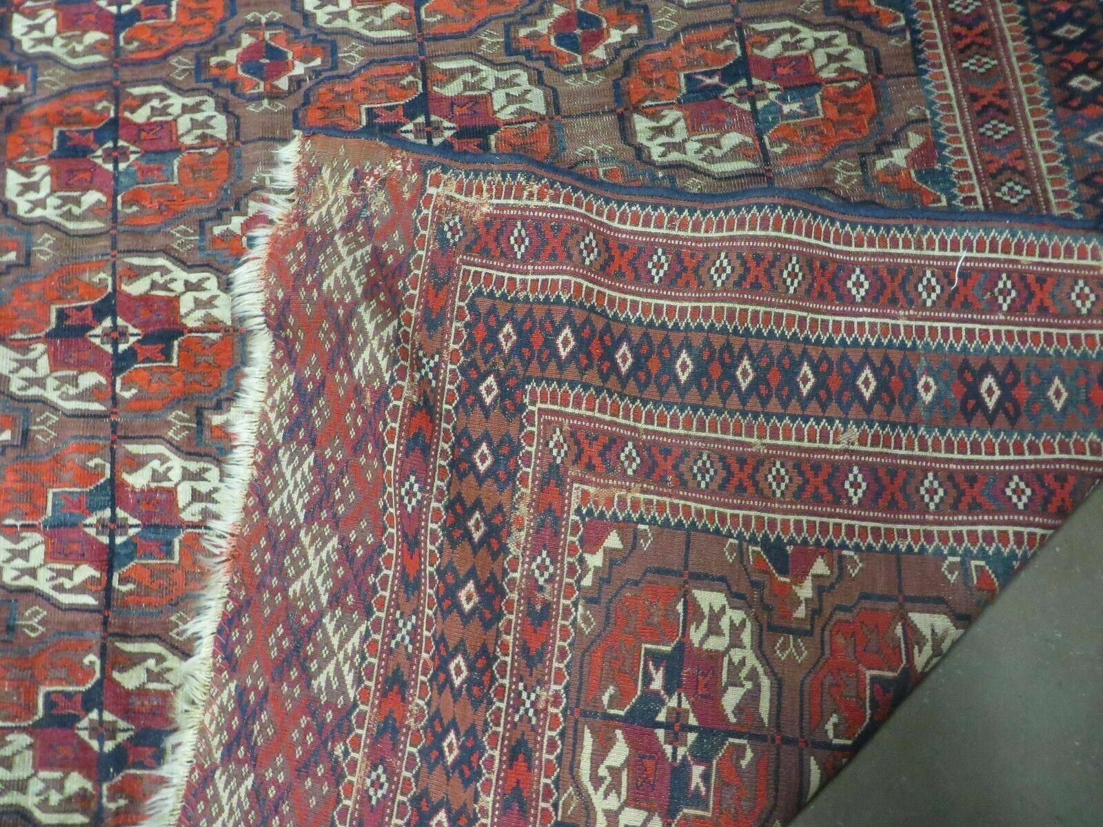 6' X 10' Antique Handmade Bokhara Turkoman Yamud Wool Rug Carpet NICE # 61 - Image 10