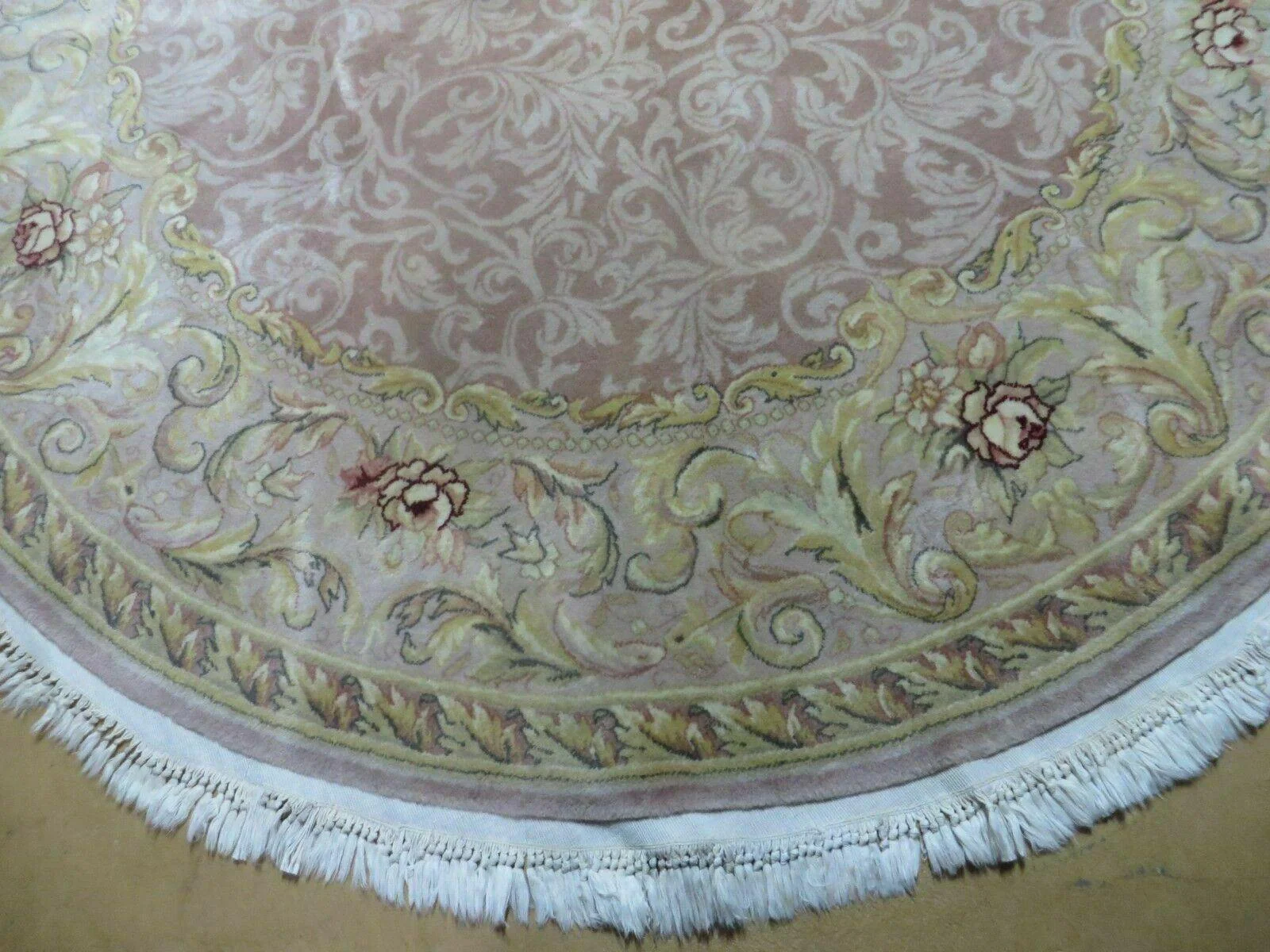 6' X 6' Round Handmade Fine Chinese Floral Oriental Silk Wool Rug Carpet Nice - Image 5