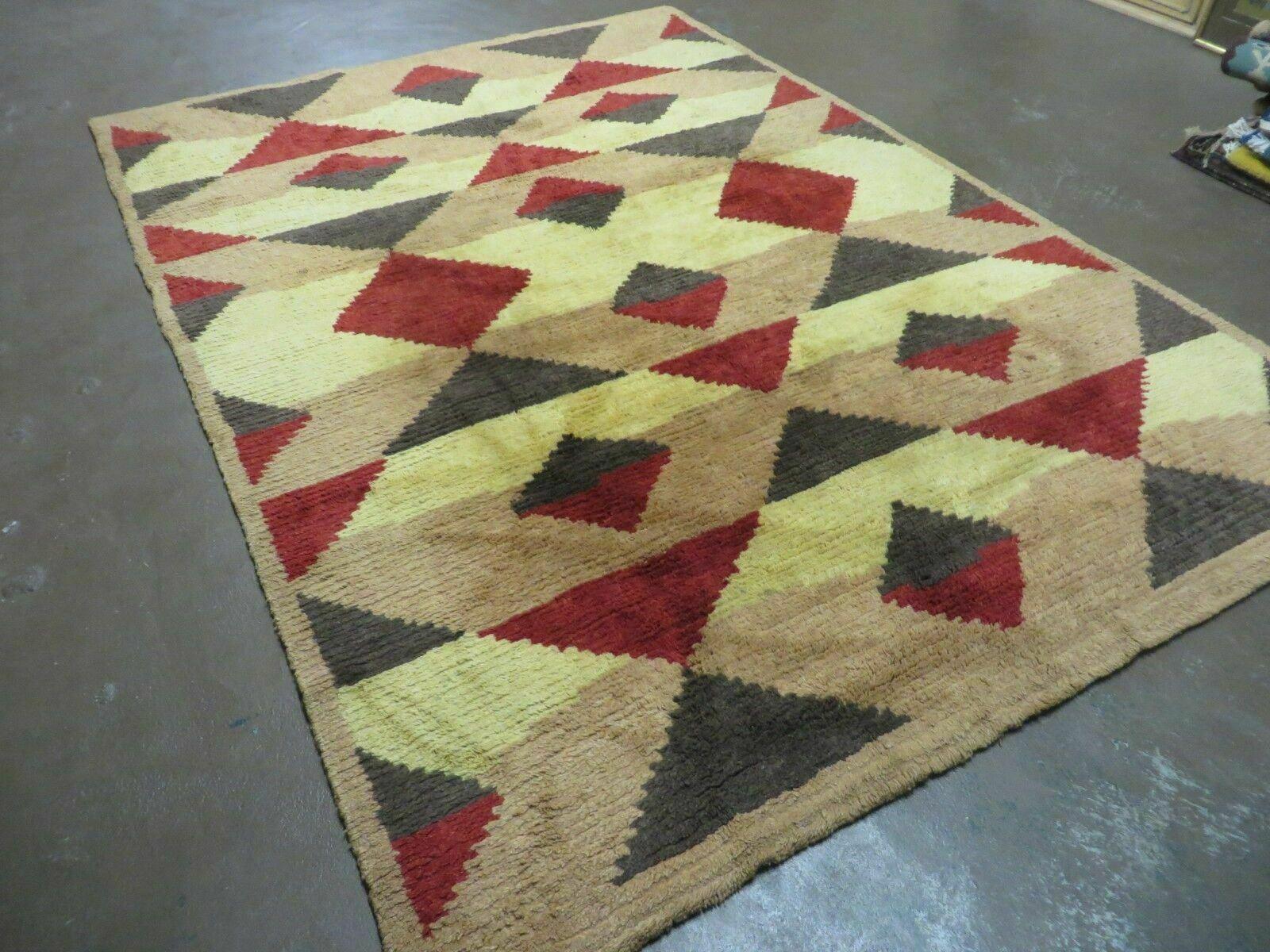 6' X 8' Handmade Tibetan Nepal Chinese Wool Rug Art Deco Contemporary Modern - Image 2