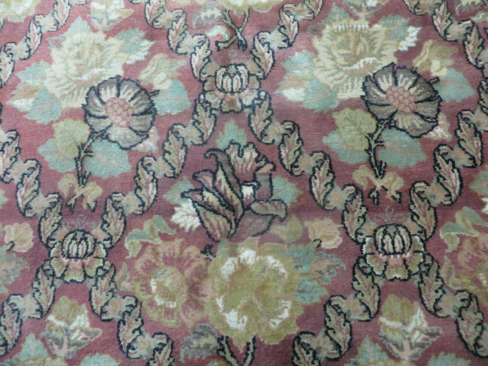 6' X 9' Handmade India Floral Oriental Wool Rug Carpet - Image 11