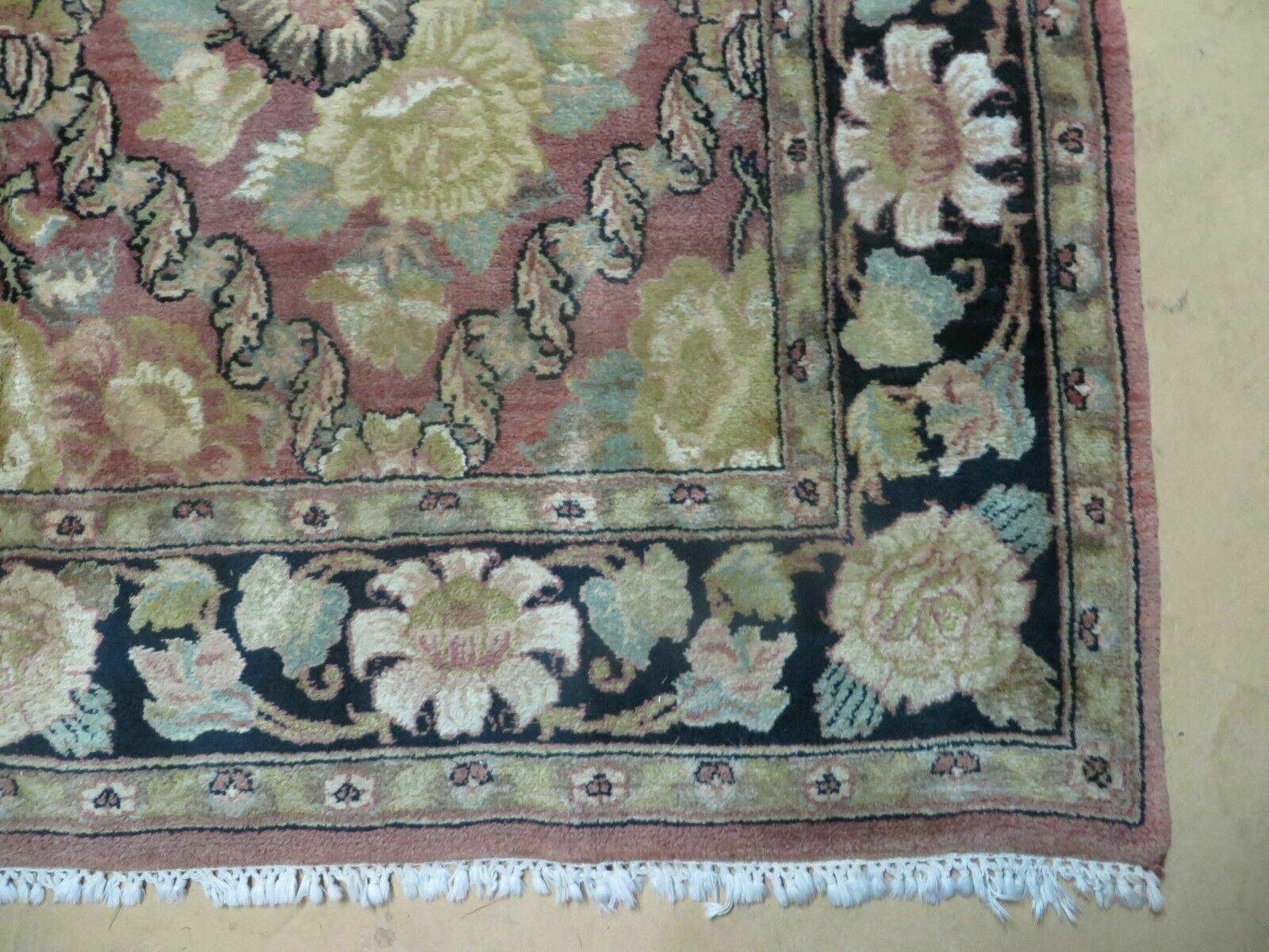 6' X 9' Handmade India Floral Oriental Wool Rug Carpet - Image 8