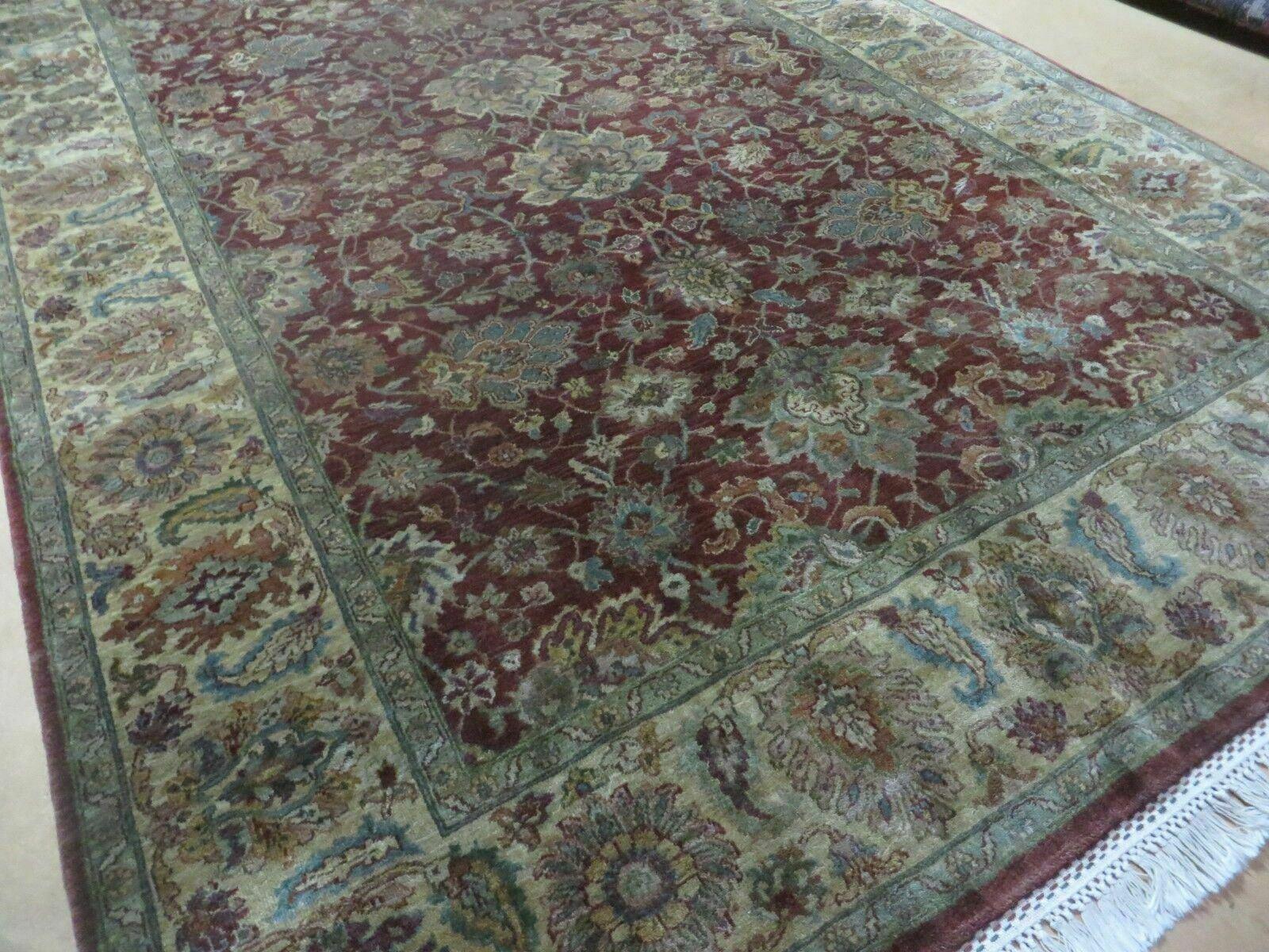 6' X 9' Handmade India Floral Oriental Wool Rug Carpet Tea Wash Red Hand Knotted - Image 12