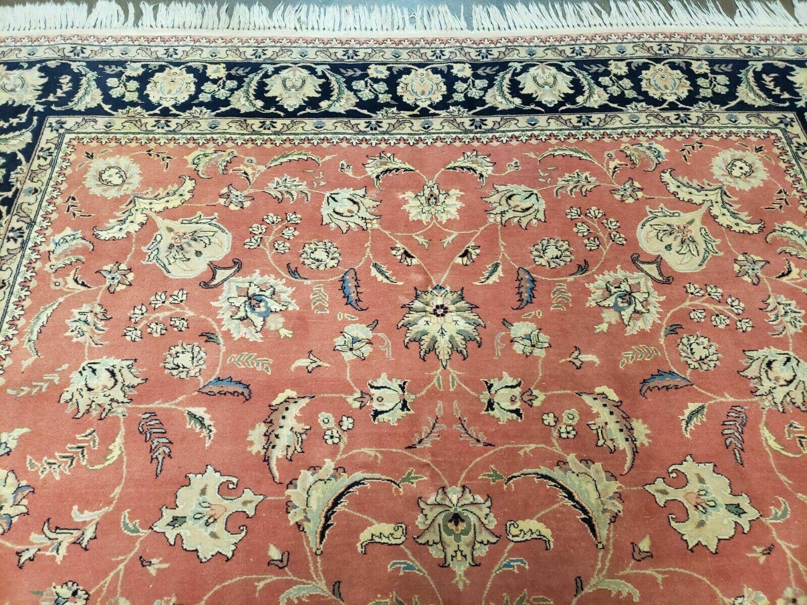 6' X 9' Vintage Fine Oriental Floral Handmade Wool Rug Vegetable Dyes Red Nice - Image 3