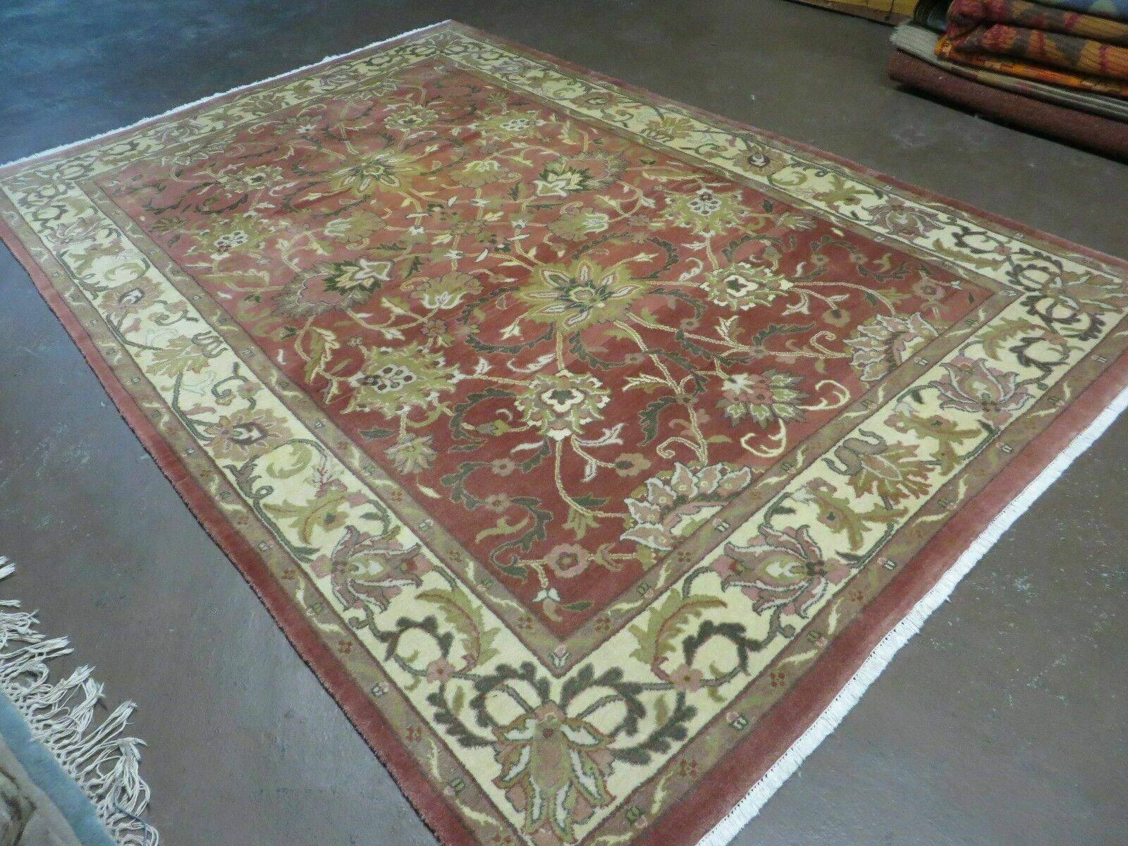 6' X 9' Vintage Handmade Indian Floral Oriental Wool Rug Veg Dyes Nice - Image 2